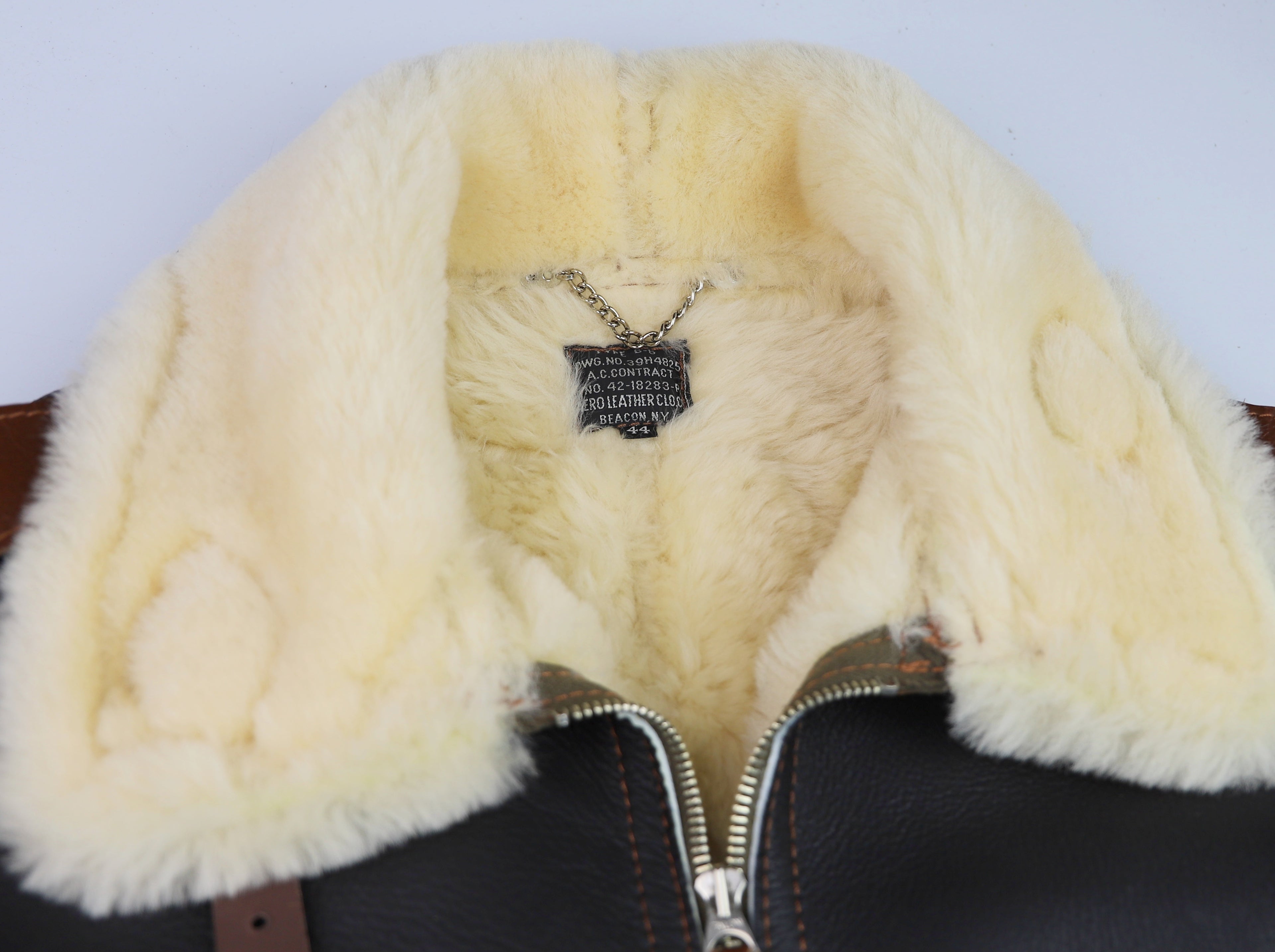 Aero B-6 Military Flight Jacket, size 44, Seal Brown with Russet Vicenza Trim