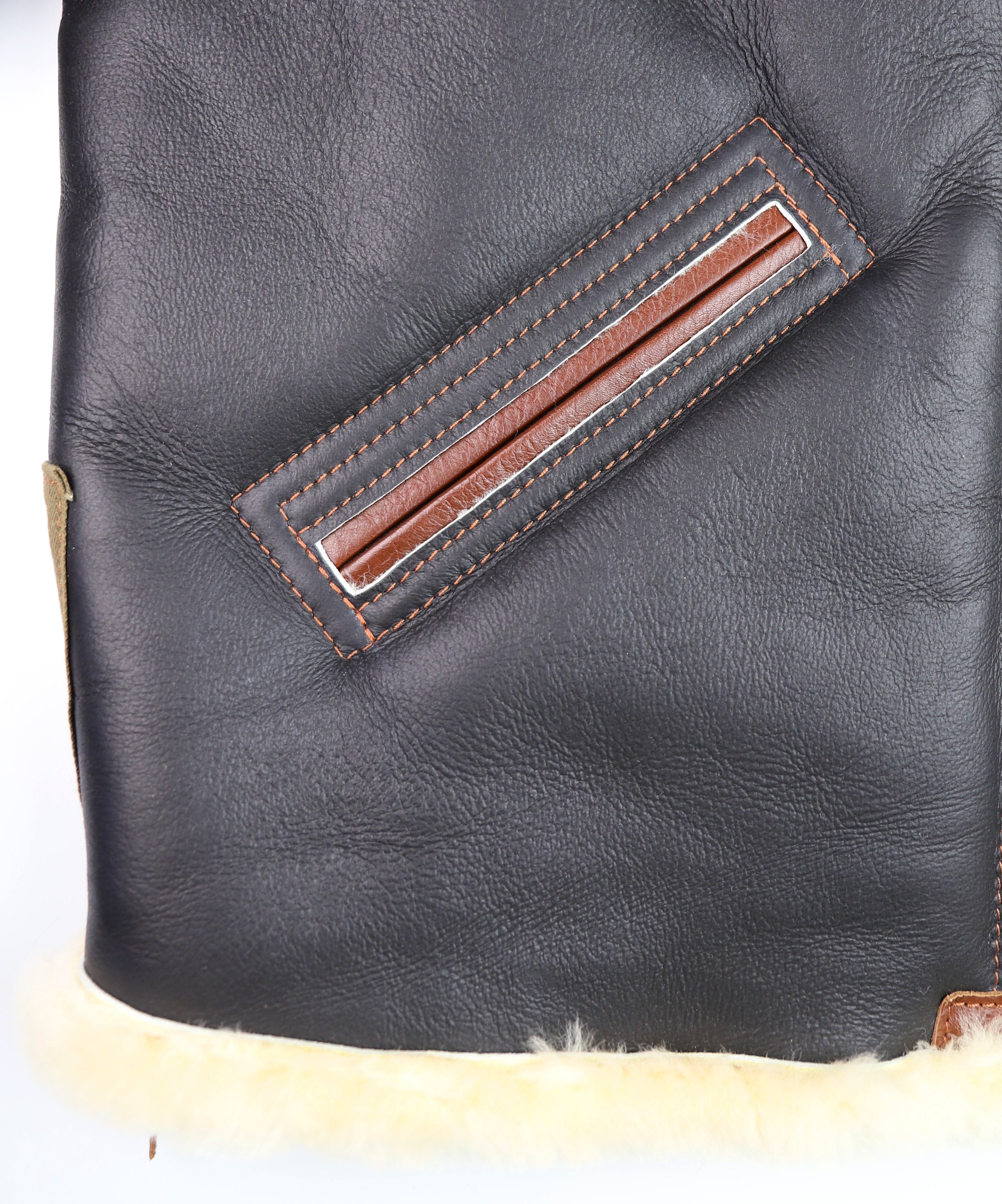 Aero B-6 Military Flight Jacket, size 44, Seal Brown with Russet Vicenza Trim