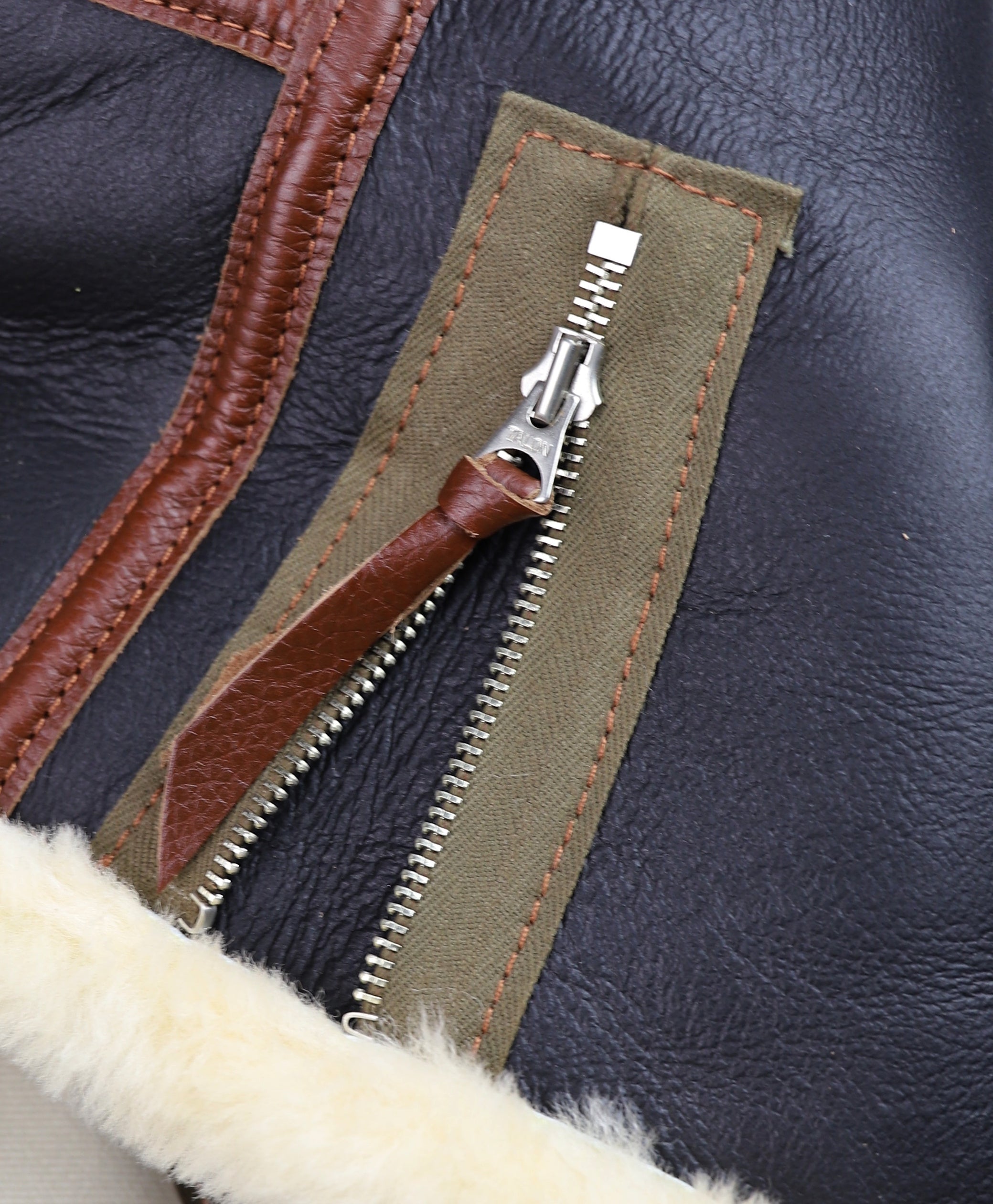 Aero B-6 Military Flight Jacket, size 44, Seal Brown with Russet Vicenza Trim