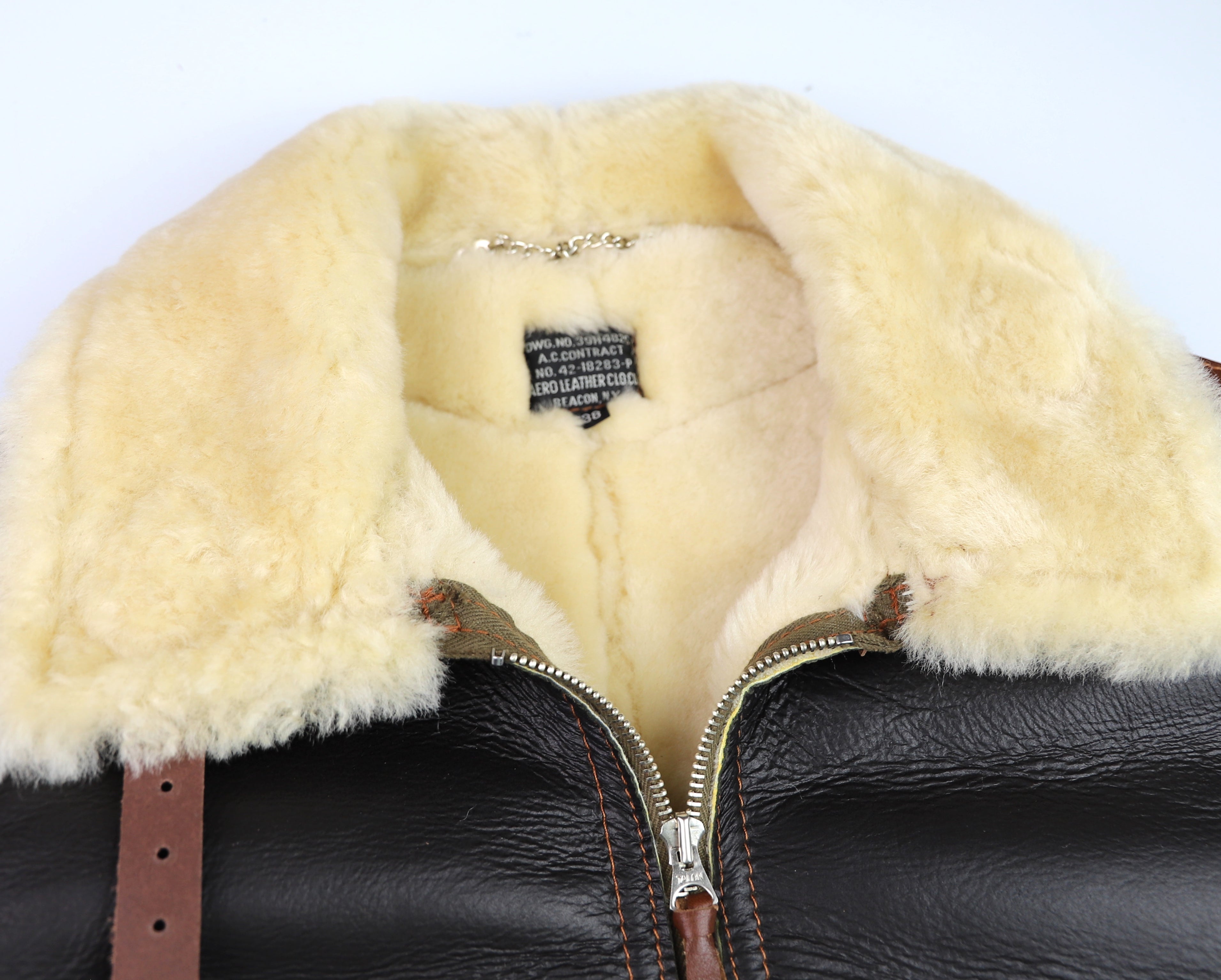 Aero B-6 Military Flight Jacket, size 38, Seal Brown with Russet Vicenza Trim
