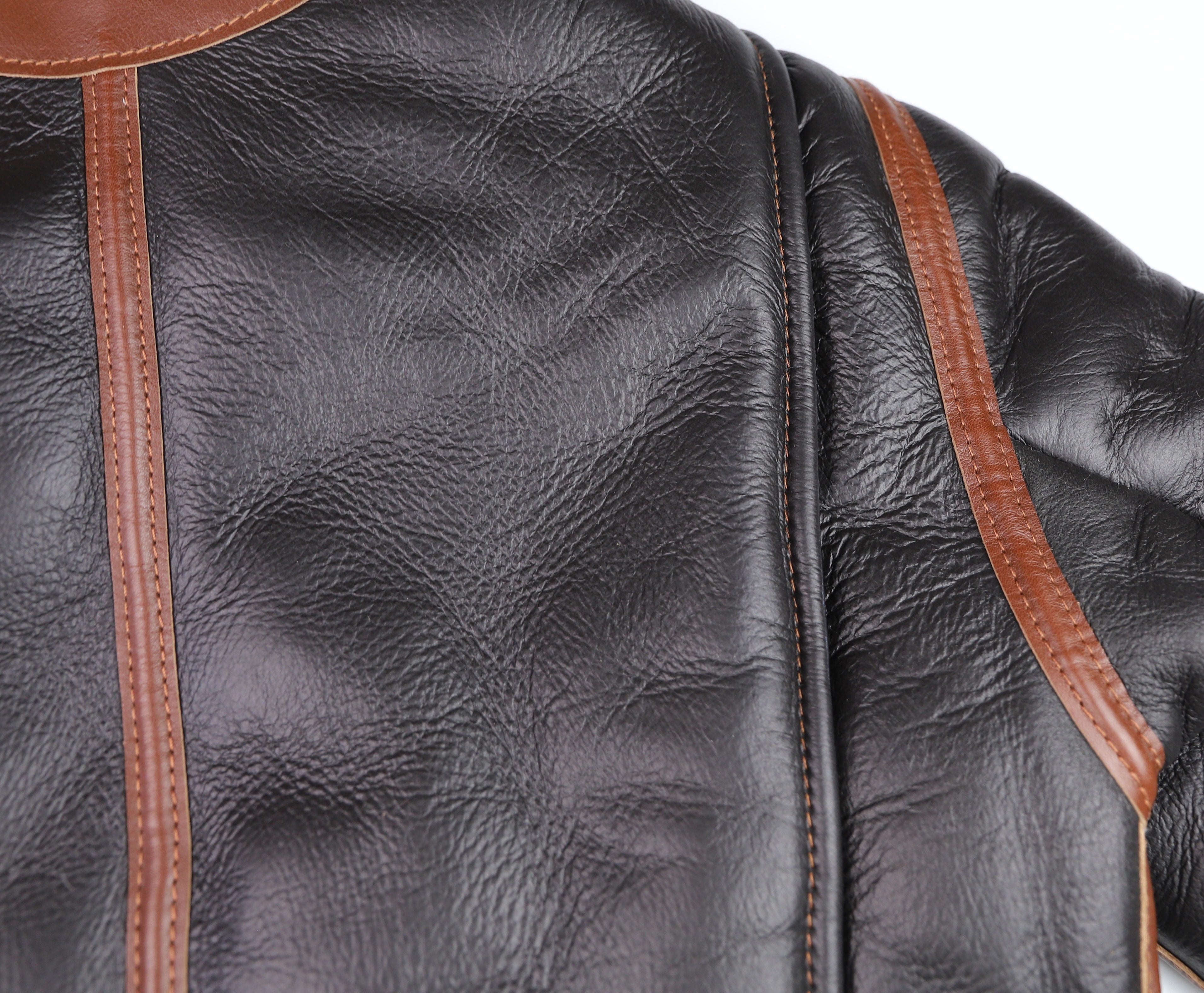 Aero B-6 Military Flight Jacket, size 38, Seal Brown with Russet Vicenza Trim