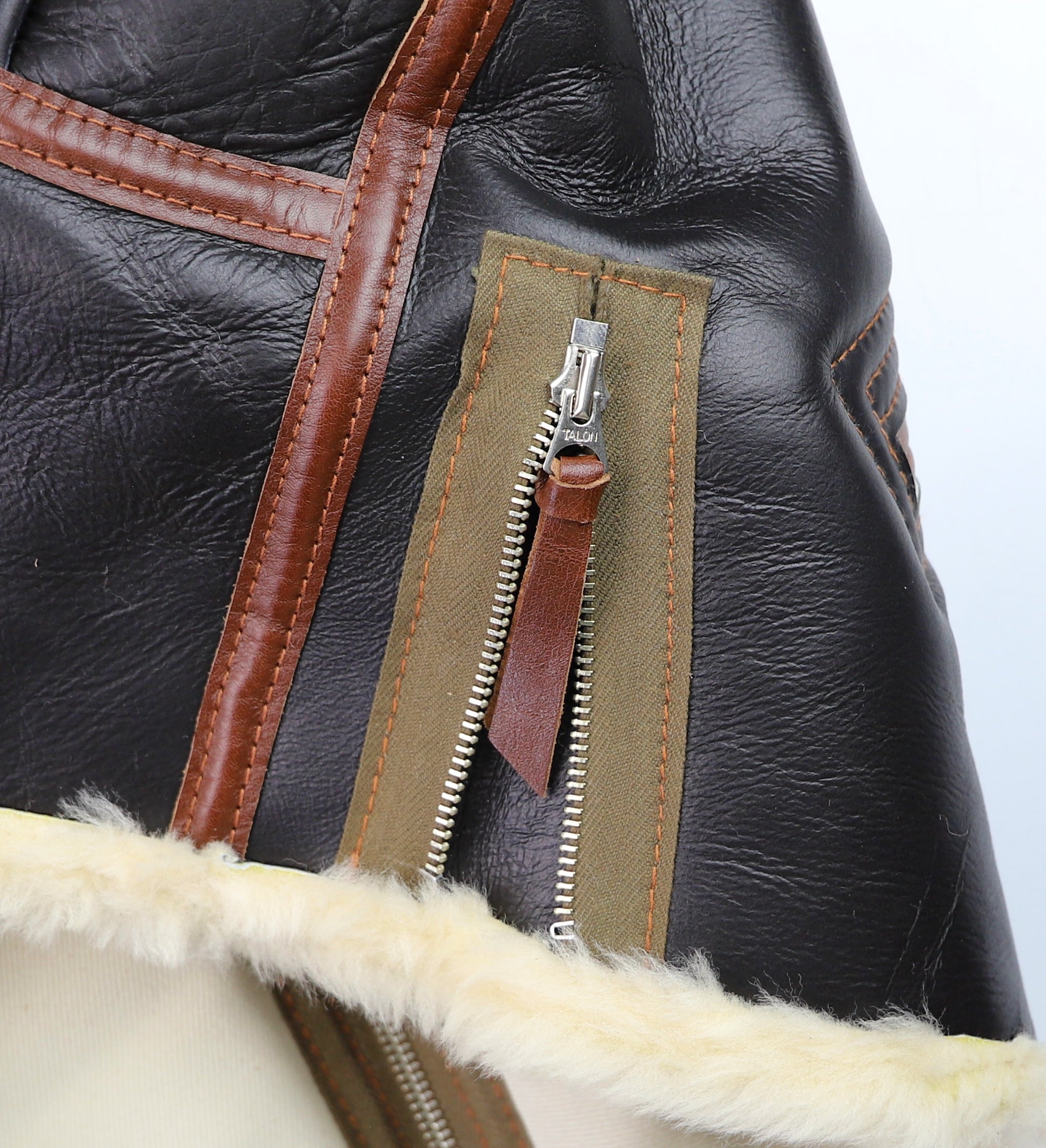 Aero B-6 Military Flight Jacket, size 42, Seal Brown with Russet Vicenza Trim