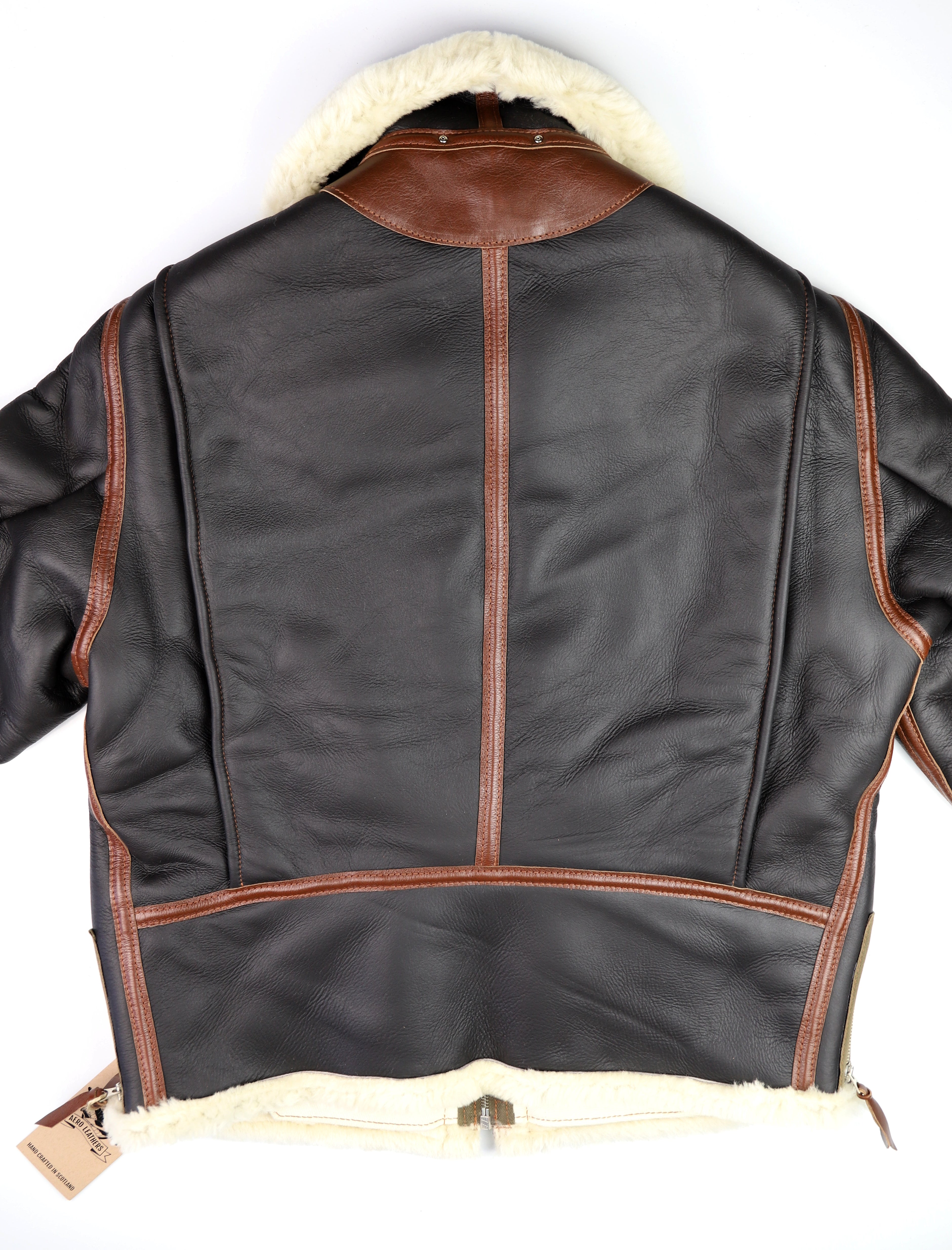 Aero Two-Tone B-6 Military Flight Jacket, size 46, Seal Brown with Russet Vicenza Horsehide Trim