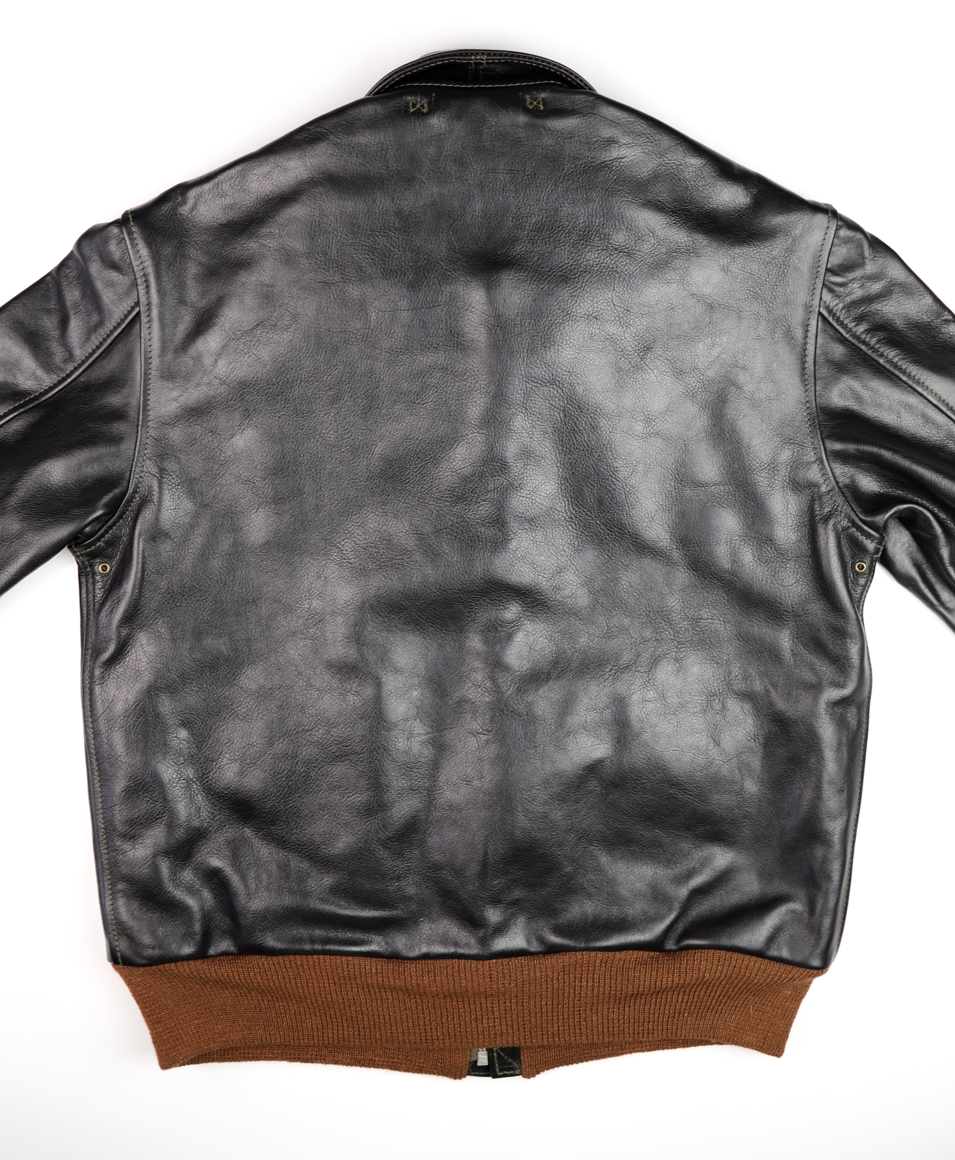 Aero A-2 Military Flight Jacket, size 42, Blackened Brown Vicenza Horsehide