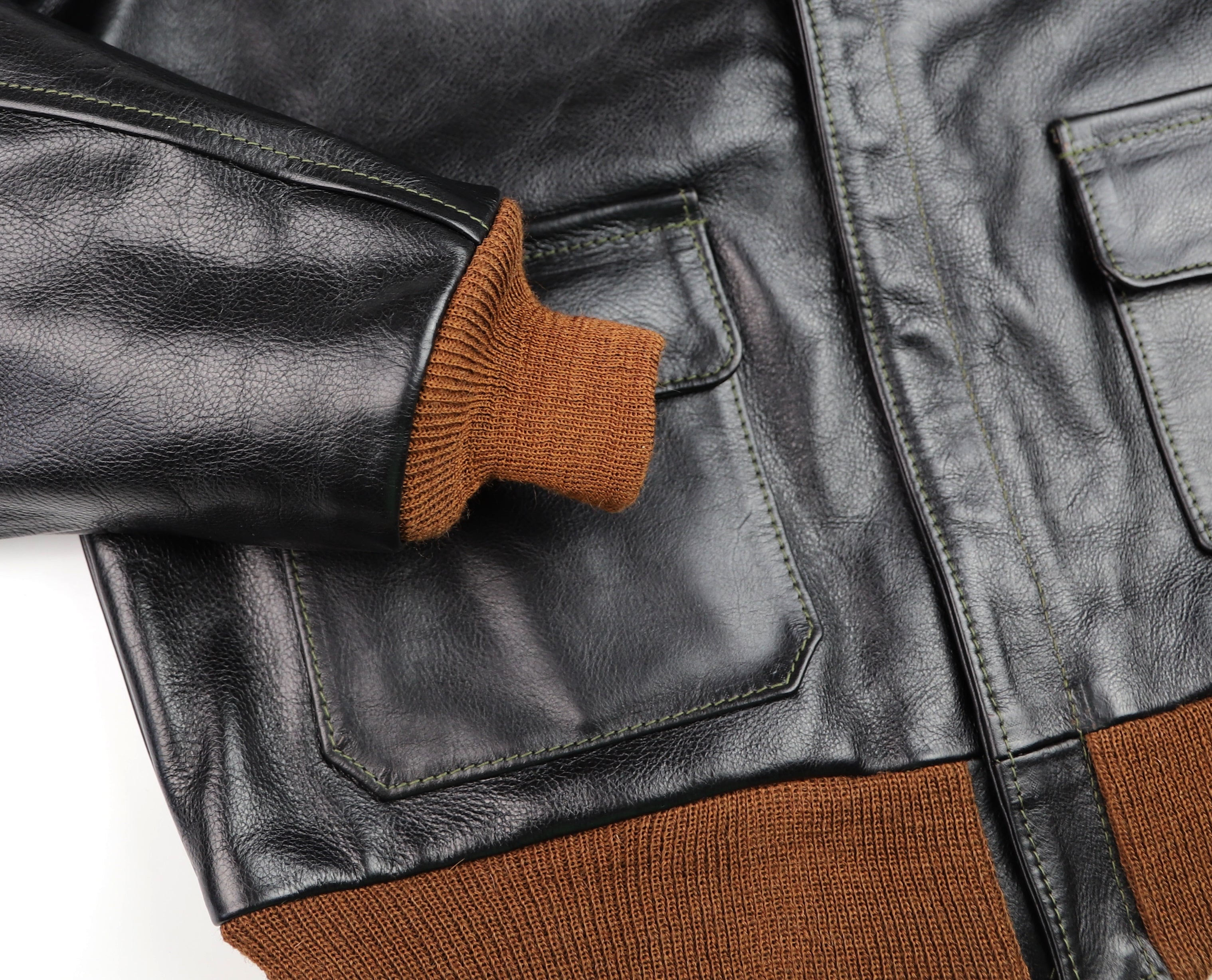 Aero A-2 Military Flight Jacket, size 42, Blackened Brown Vicenza Horsehide