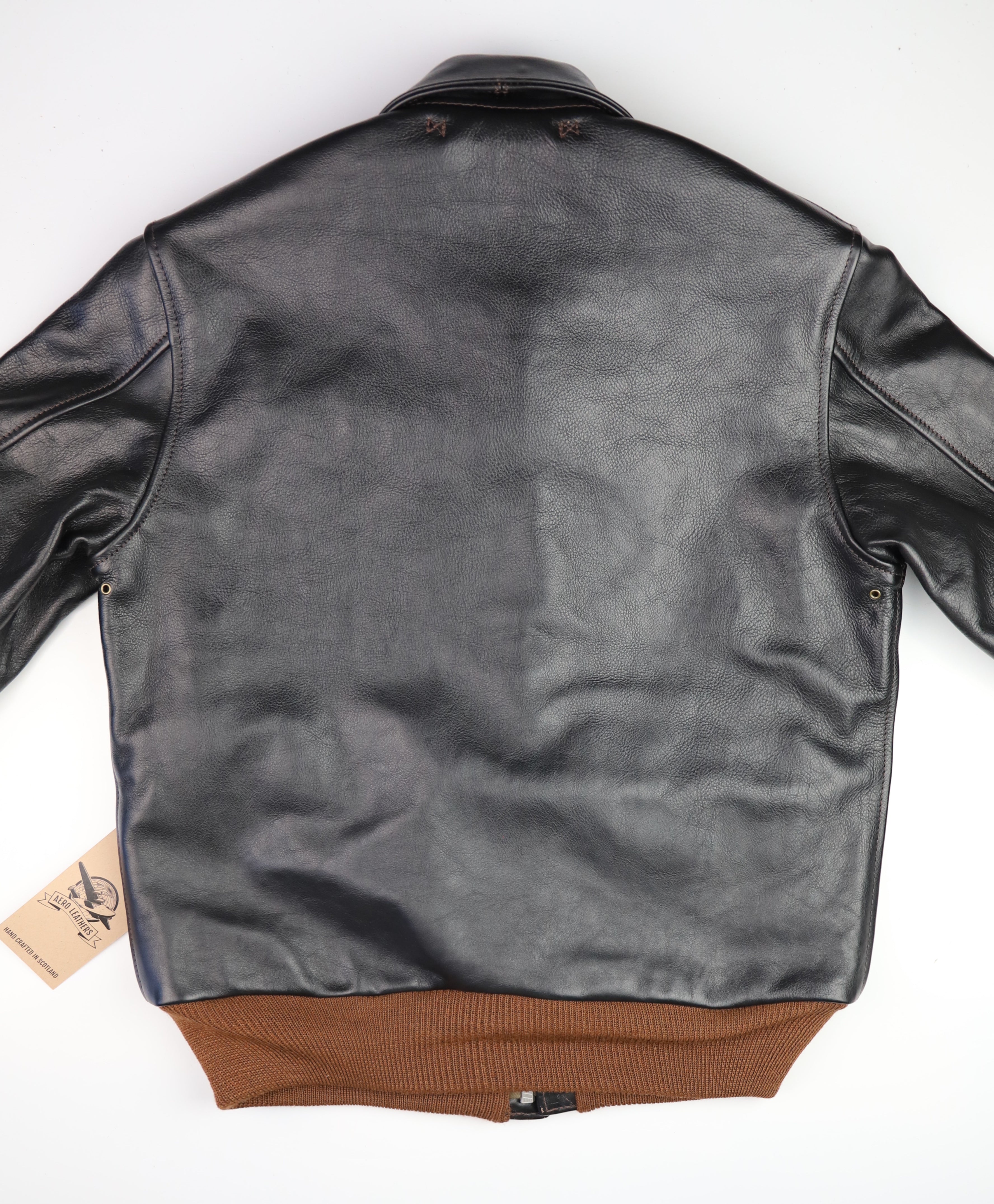 Aero A-2 Military Flight Jacket, size 40, Blackened Brown Vicenza Horsehide