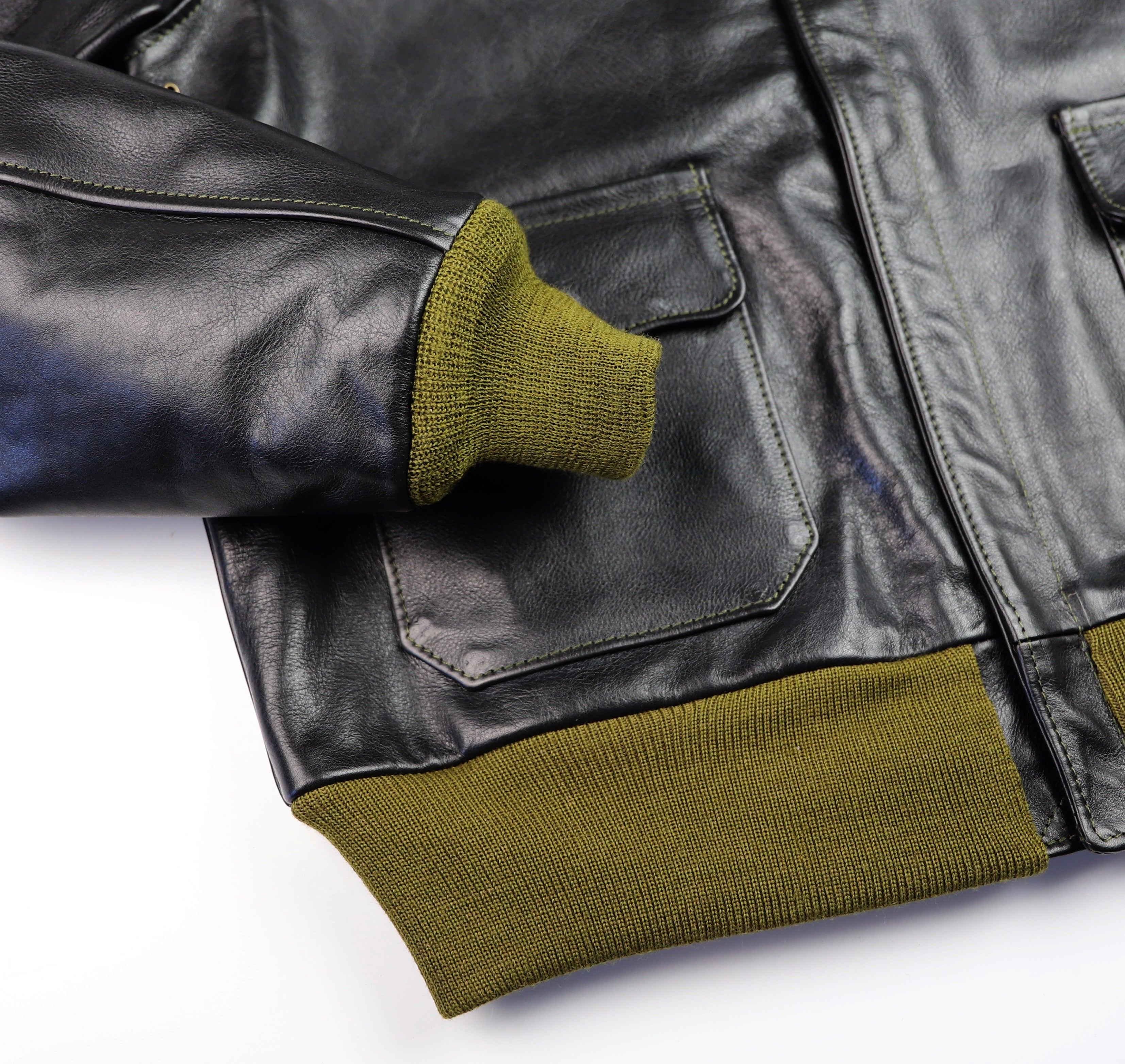 Aero A-2 Military Flight Jacket, size 44, Blackened Brown Vicenza Horsehide