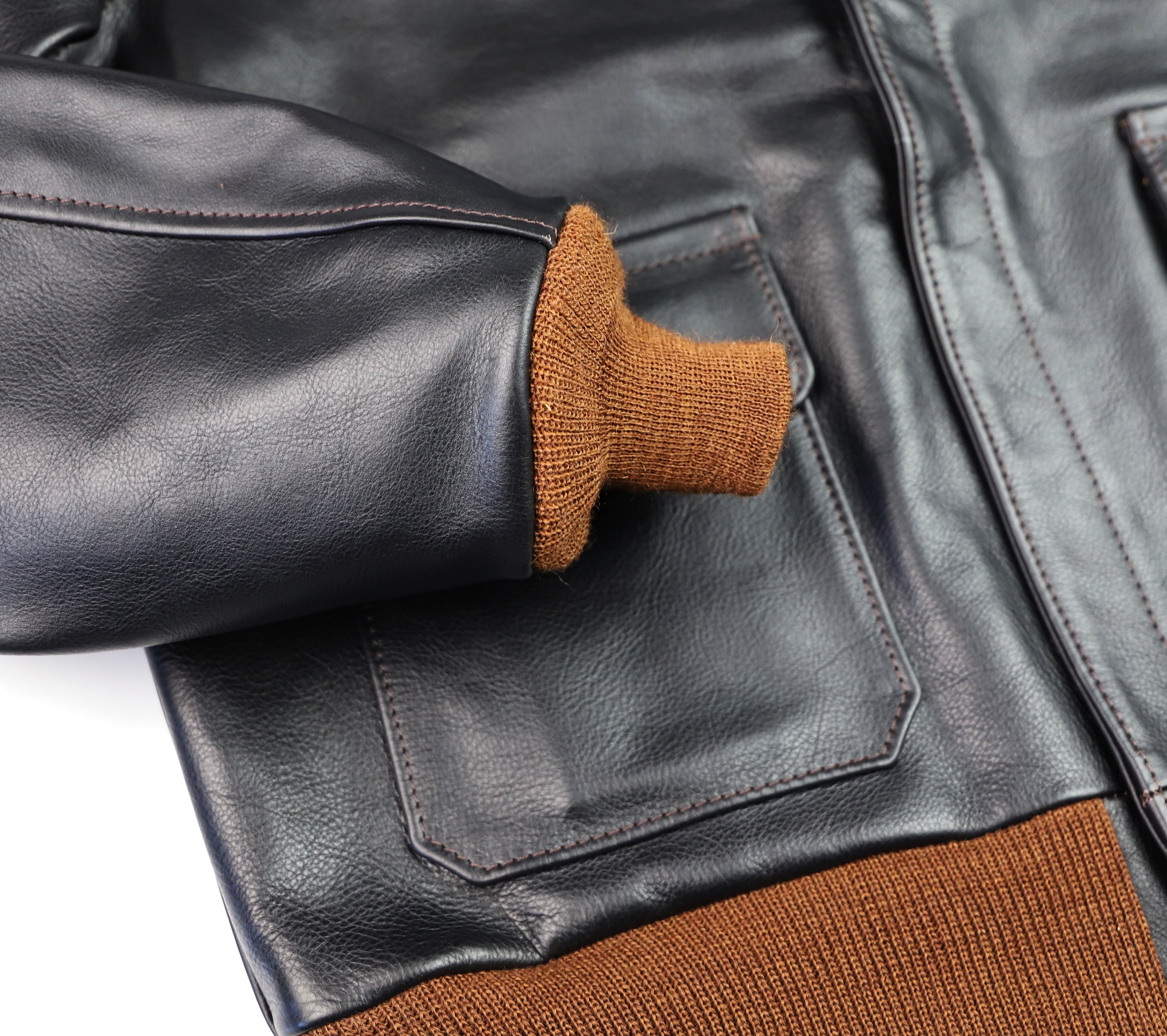 Aero A-2 Military Flight Jacket, size 42, Blackened Brown Vicenza Horsehide