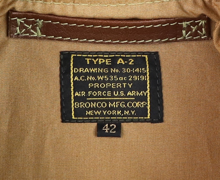 Aero A-2 Military Flight Jacket, size 42, Russet Vicenza Horsehide