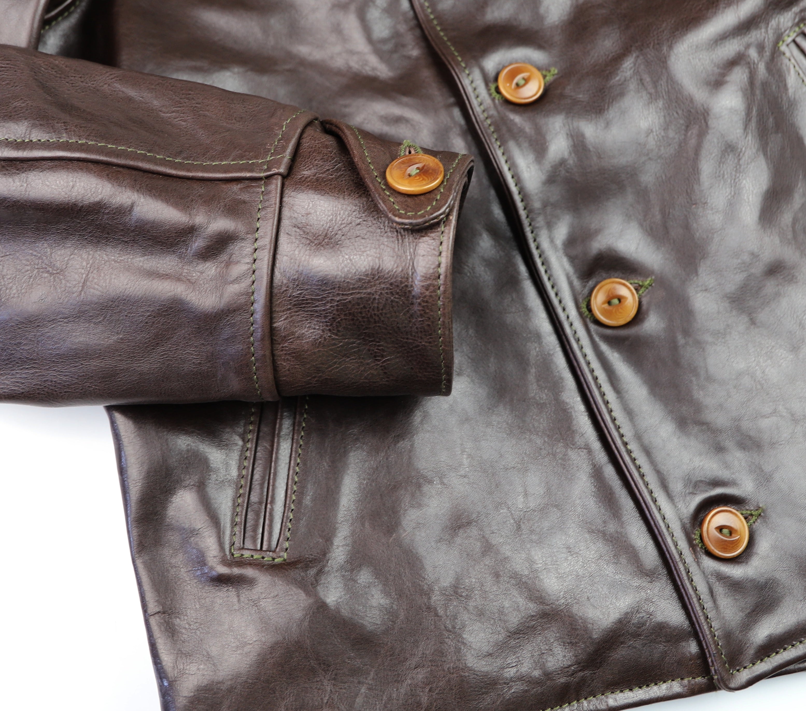 Aero Hooch Hauler, Button-up, size 44, Chestnut Badalassi Cowhide