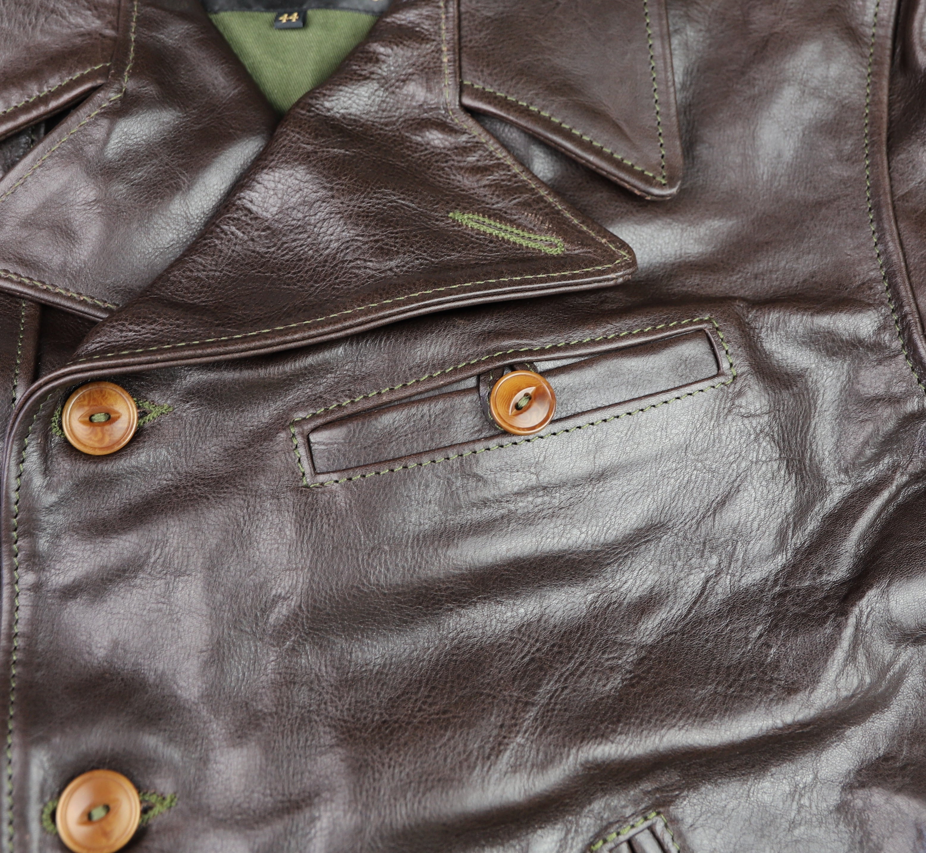 Aero Hooch Hauler, Button-up, size 44, Chestnut Badalassi Cowhide
