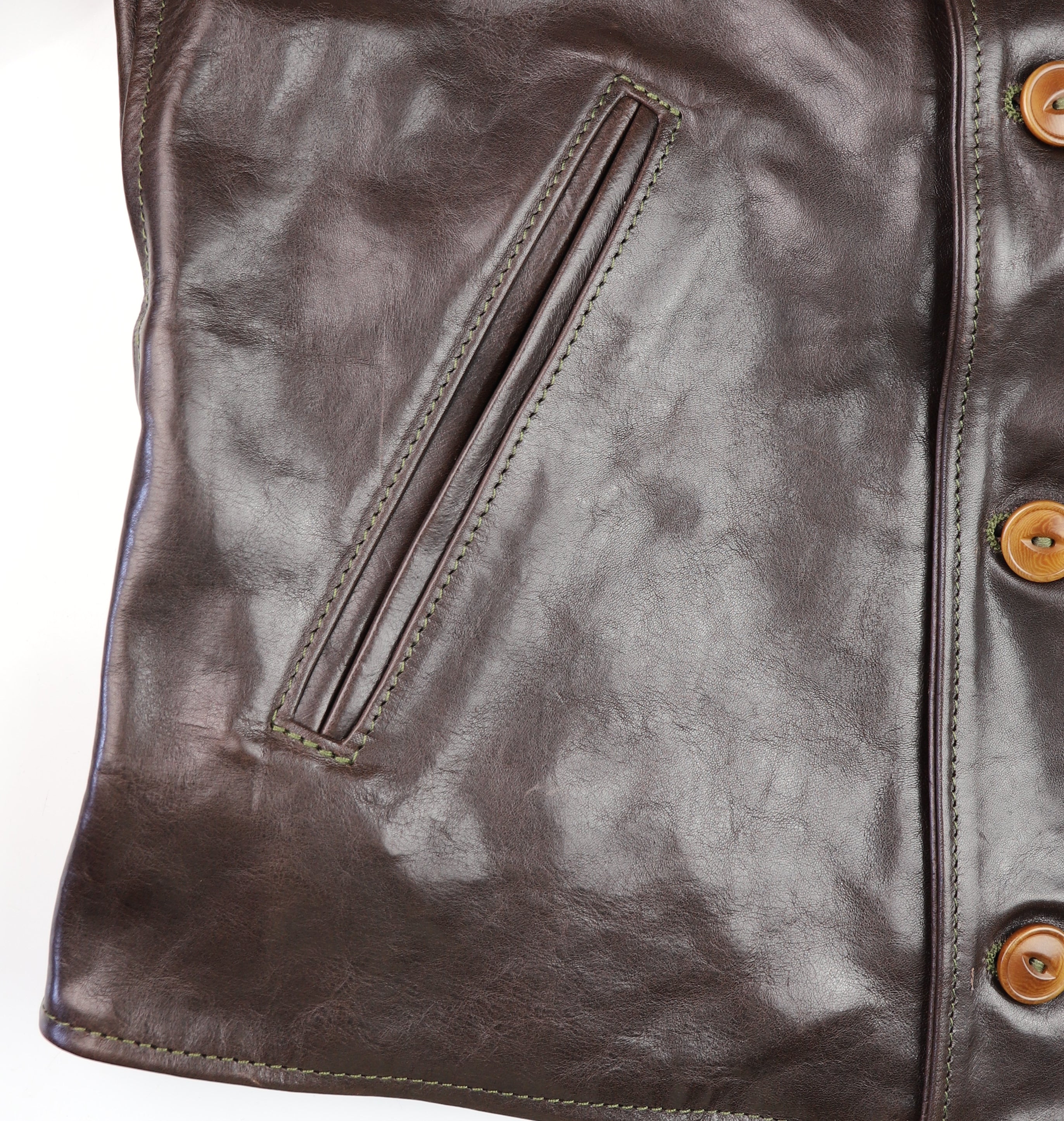 Aero Hooch Hauler, Button-up, size 44, Chestnut Badalassi Cowhide