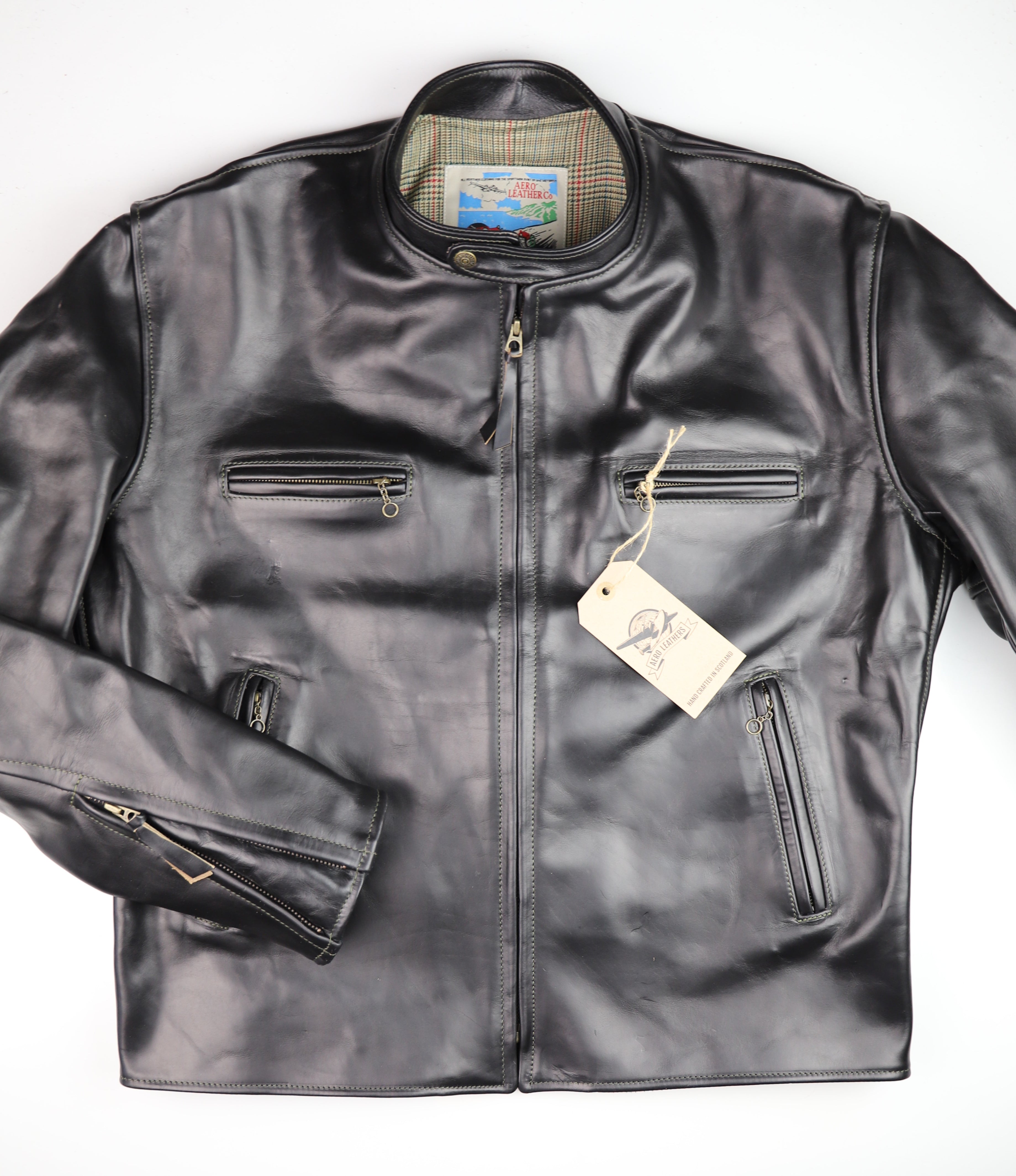 Aero Cafe' Racer, size 48, Black CXL Steerhide