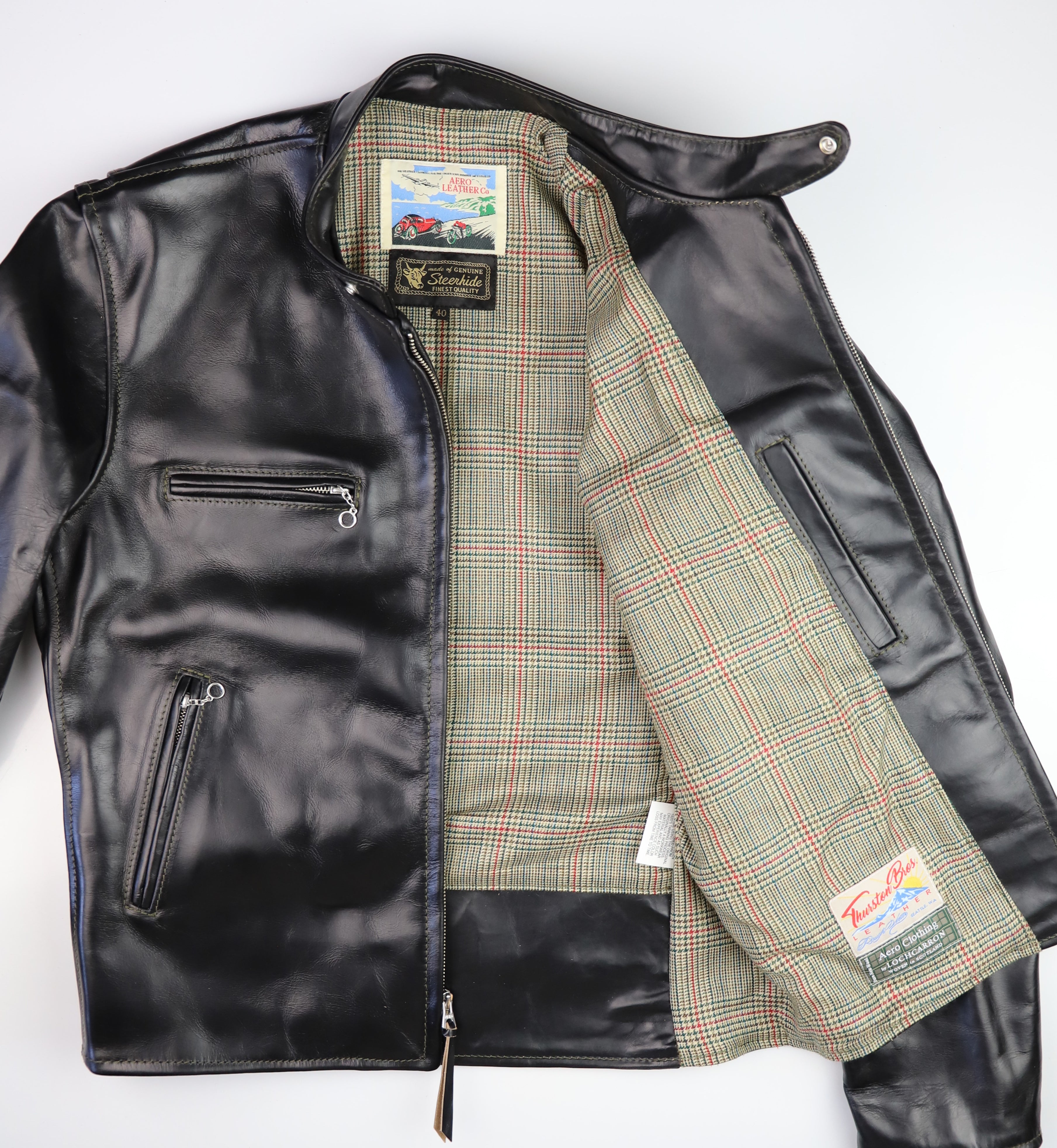 Aero Cafe' Racer, size 40, Black CXL Steerhide
