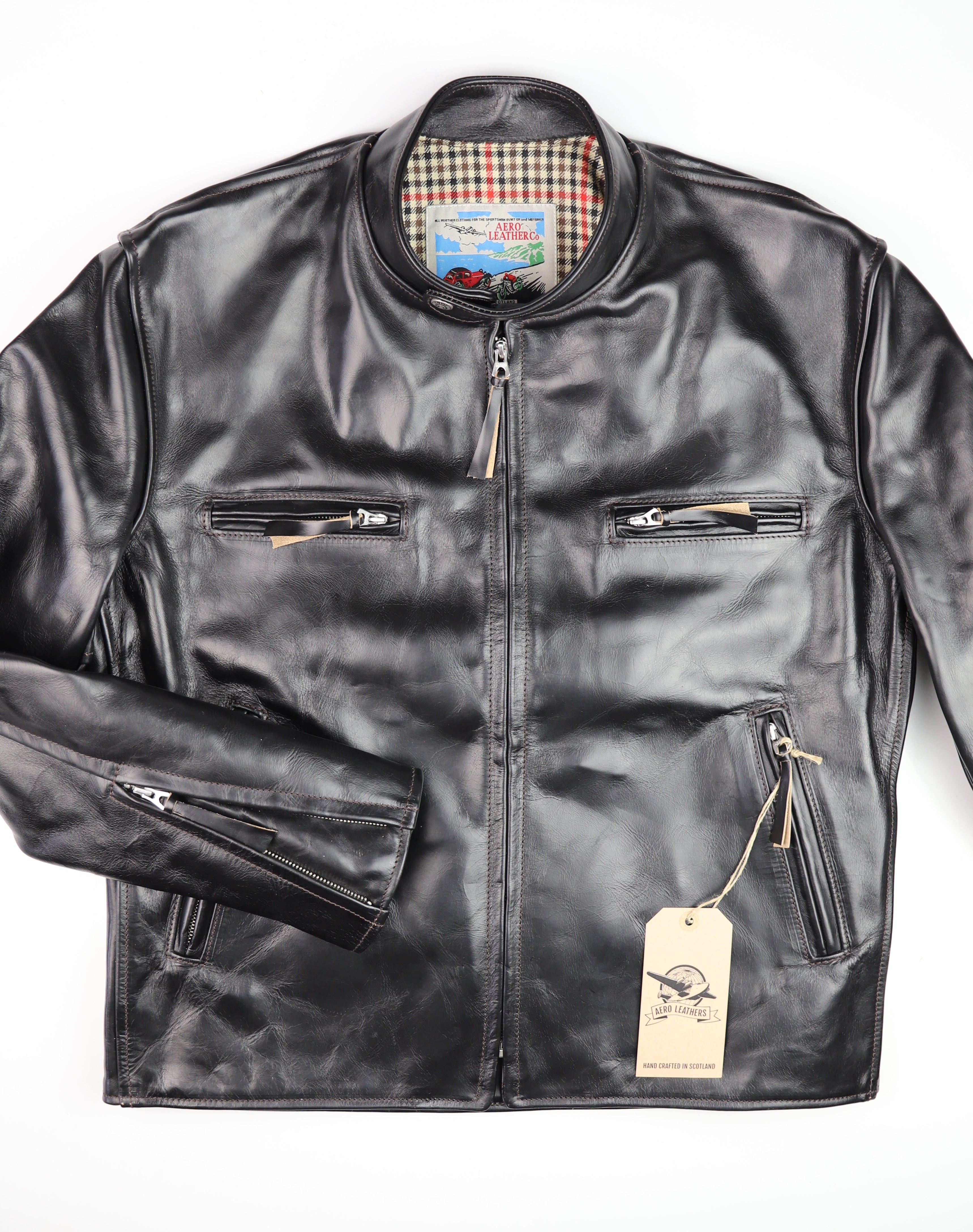 Aero Cafe' Racer, size 44, Black CXL Steerhide
