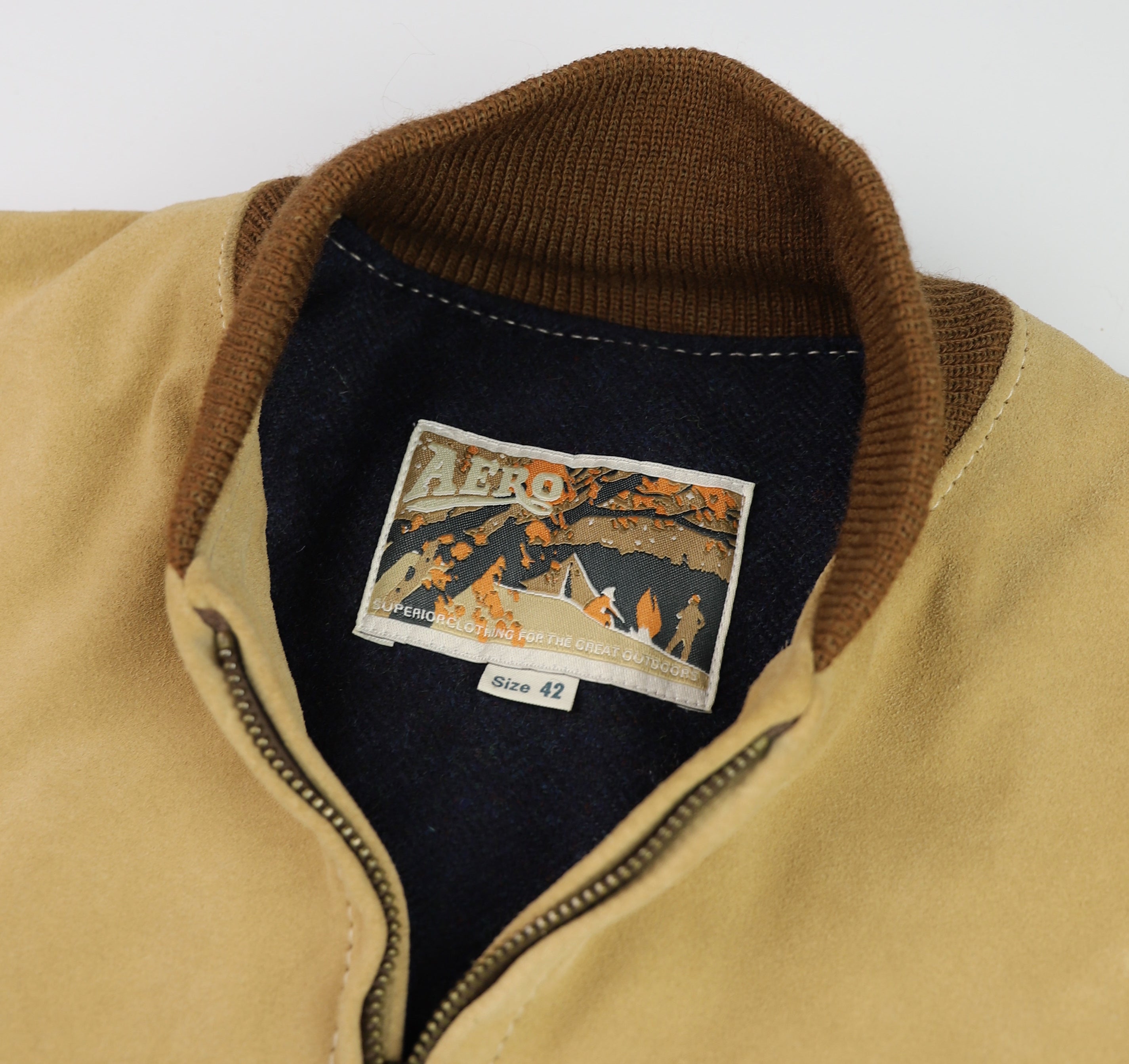 Aero College Jacket, size 42, Golden Suede, Gently Worn