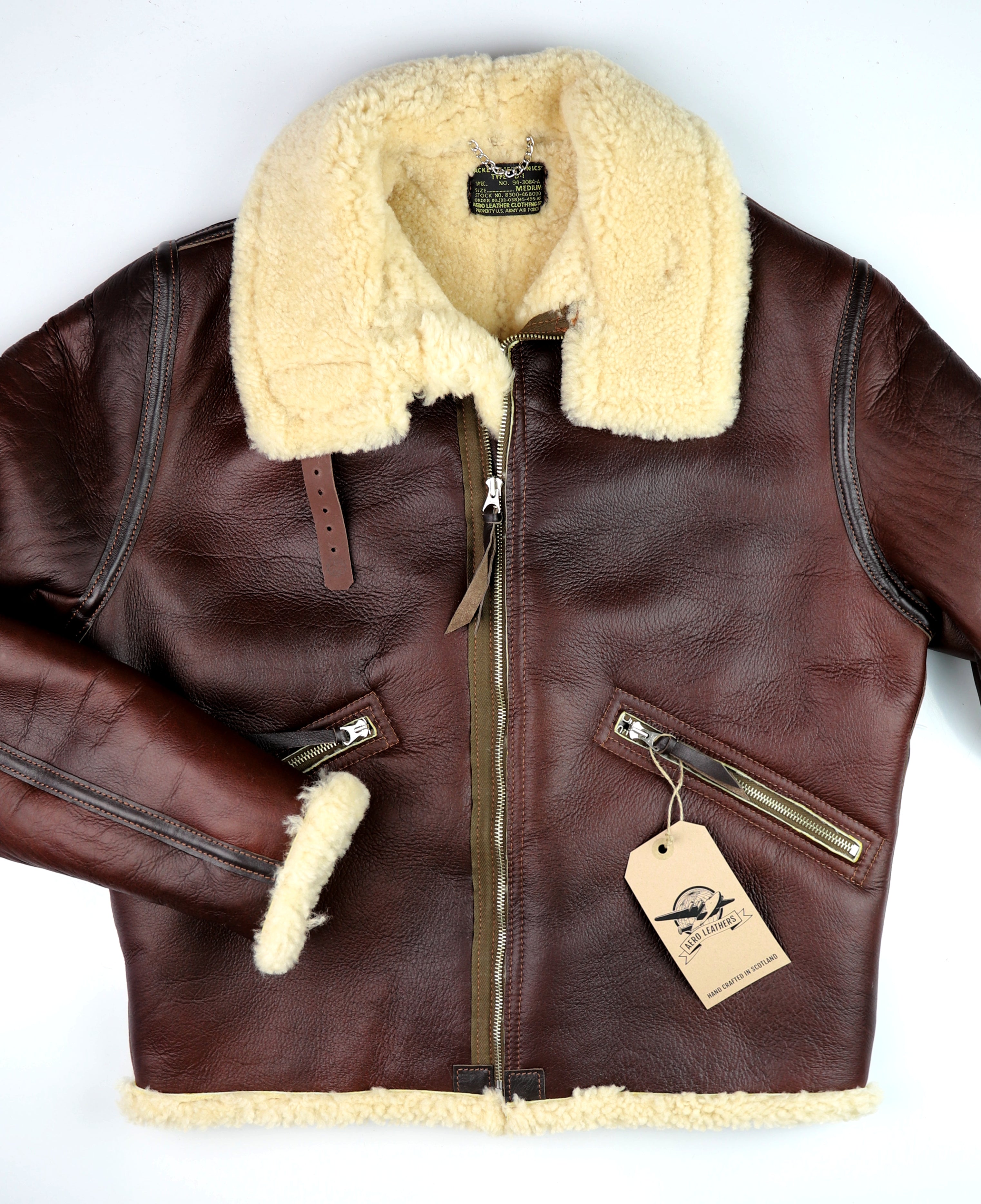Aero D-1 Military Flight Jacket, size 40, Redskin with Dark Seal Vicenza Trim