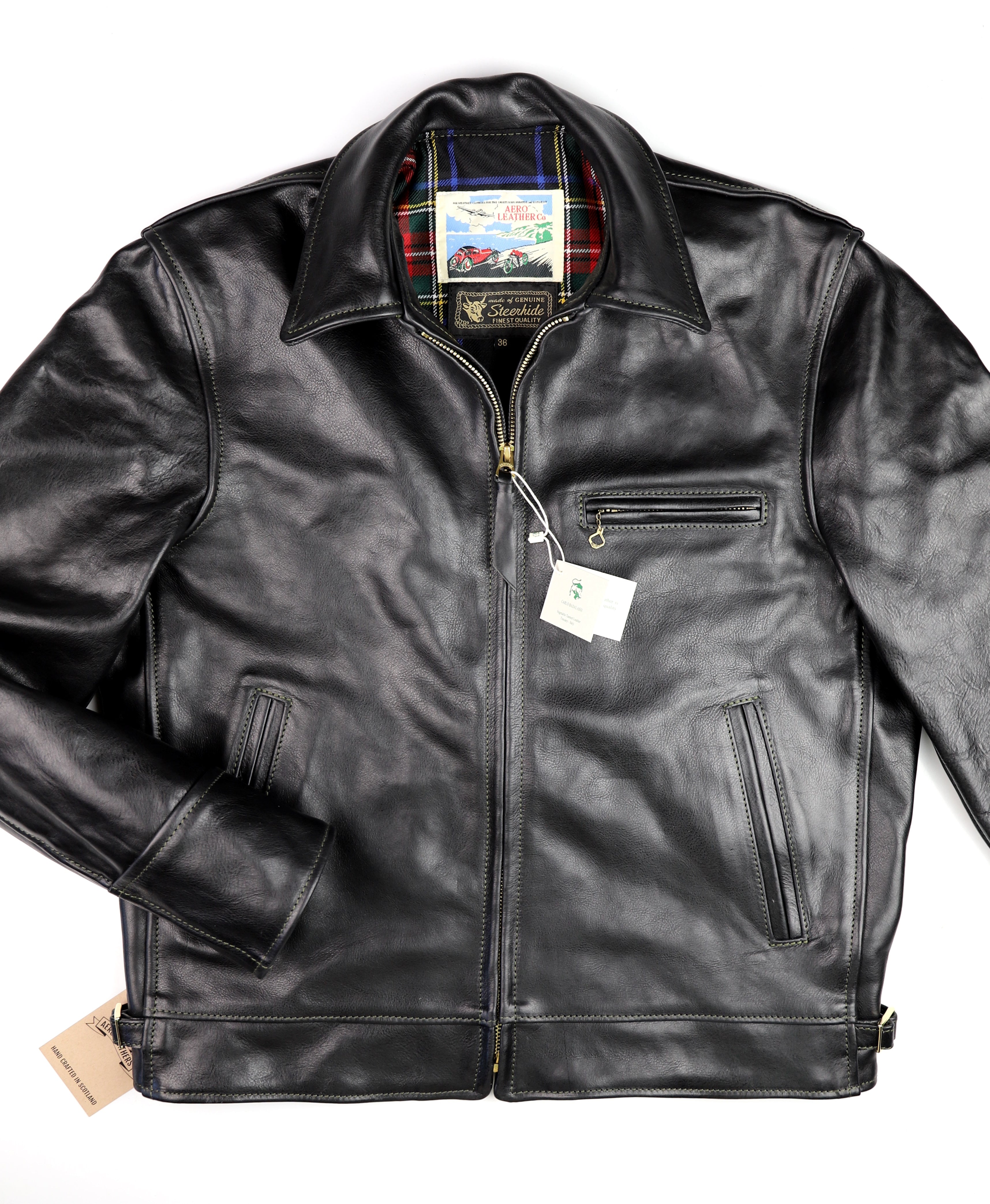 Aero Highwayman, sz 36 (fits like size 40), Black Badalassi Cowhide
