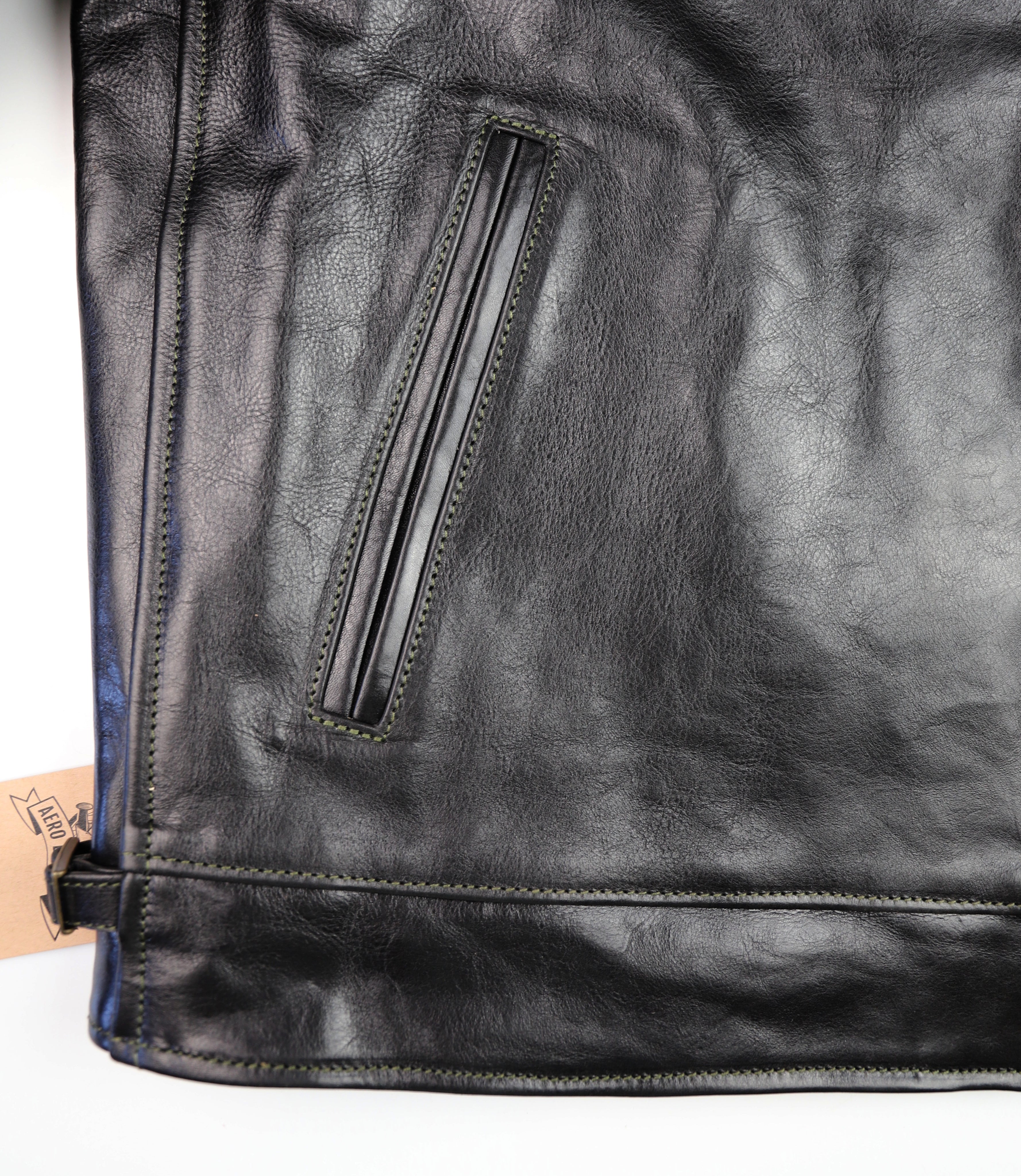 Aero Highwayman, size 46 (fits like size 50), Black Badalassi Cowhide