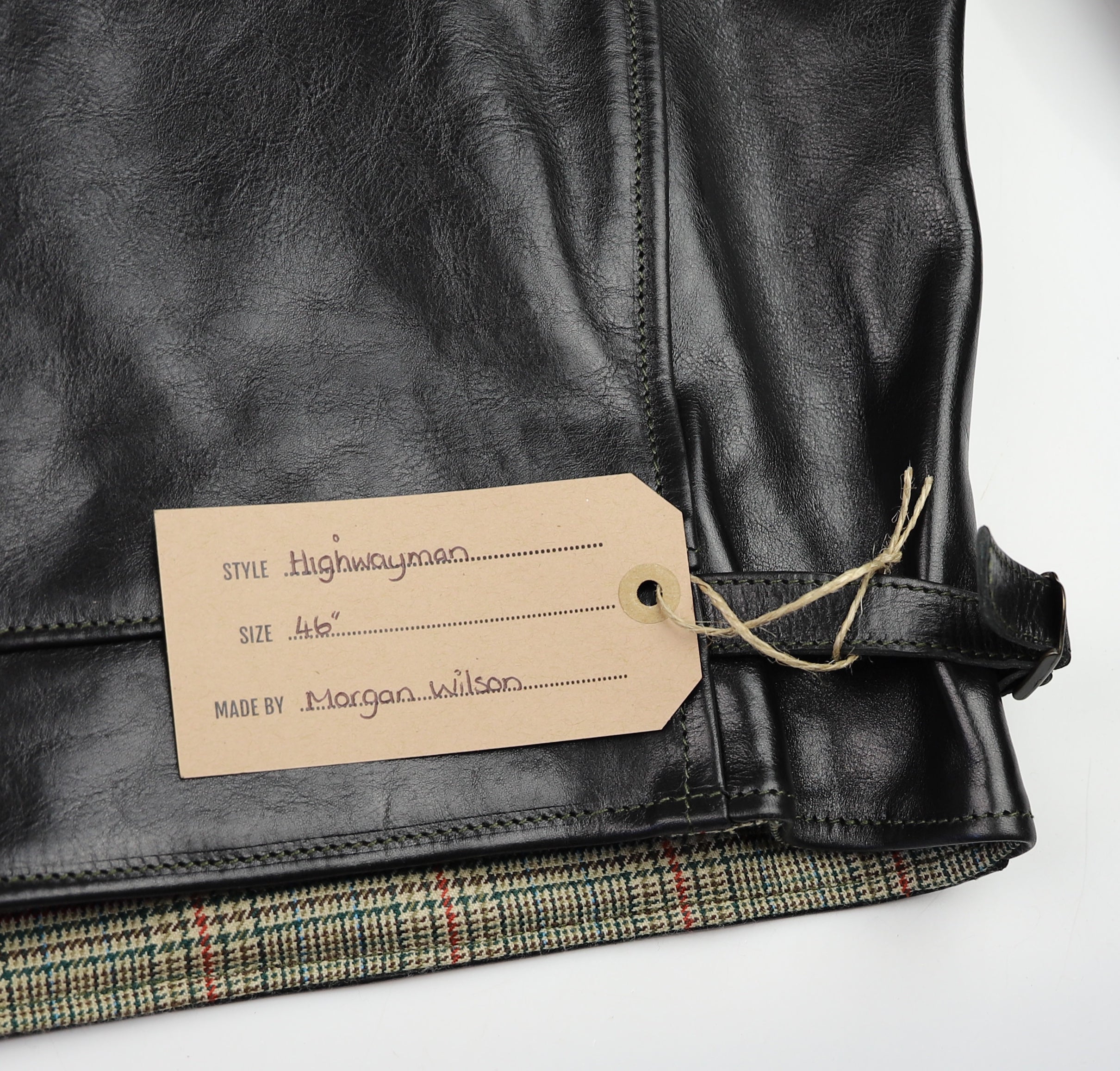 Aero Highwayman, size 46 (fits like size 50), Black Badalassi Cowhide