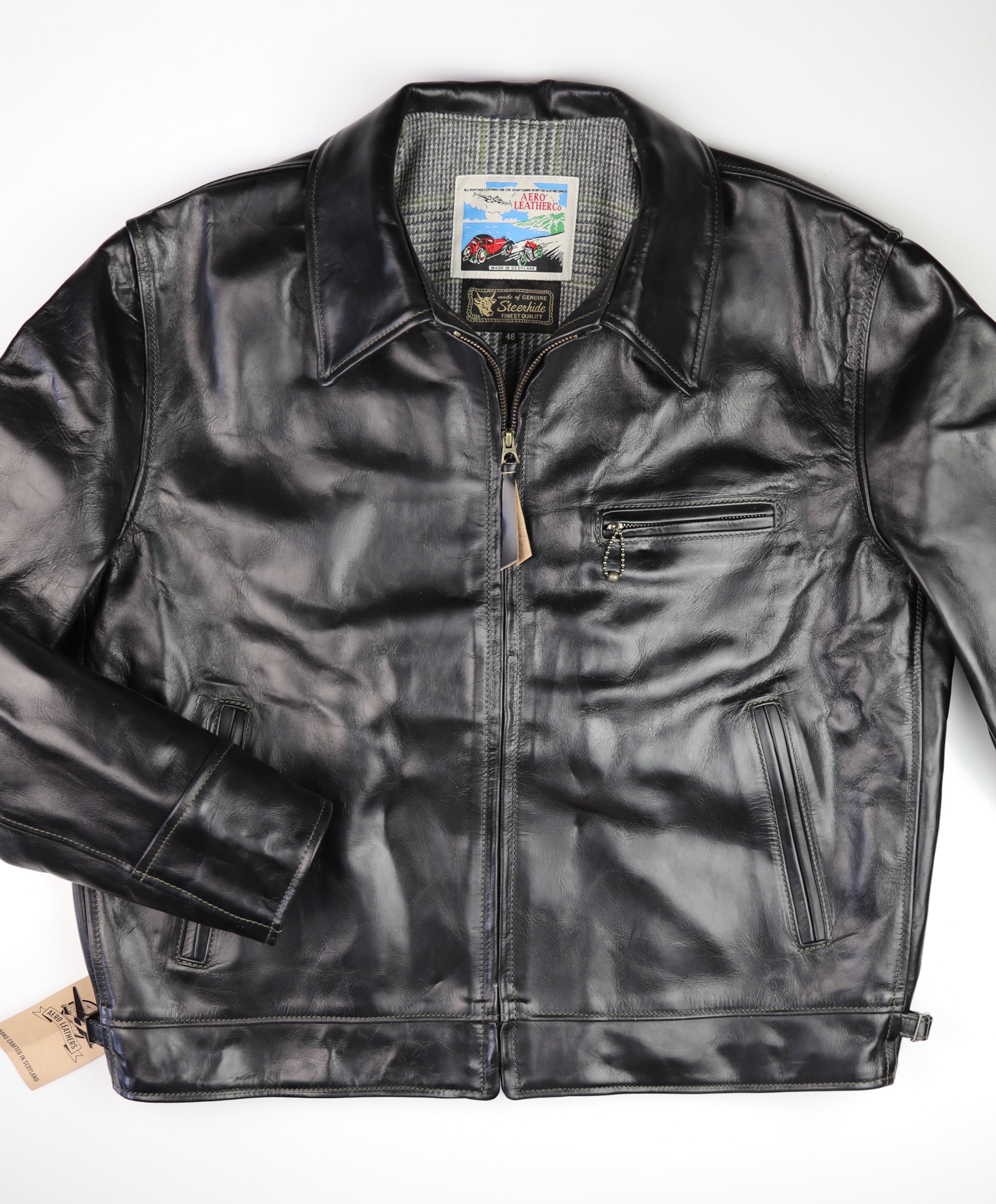 Aero Highwayman, size 48, Black Chromexcel Steerhide