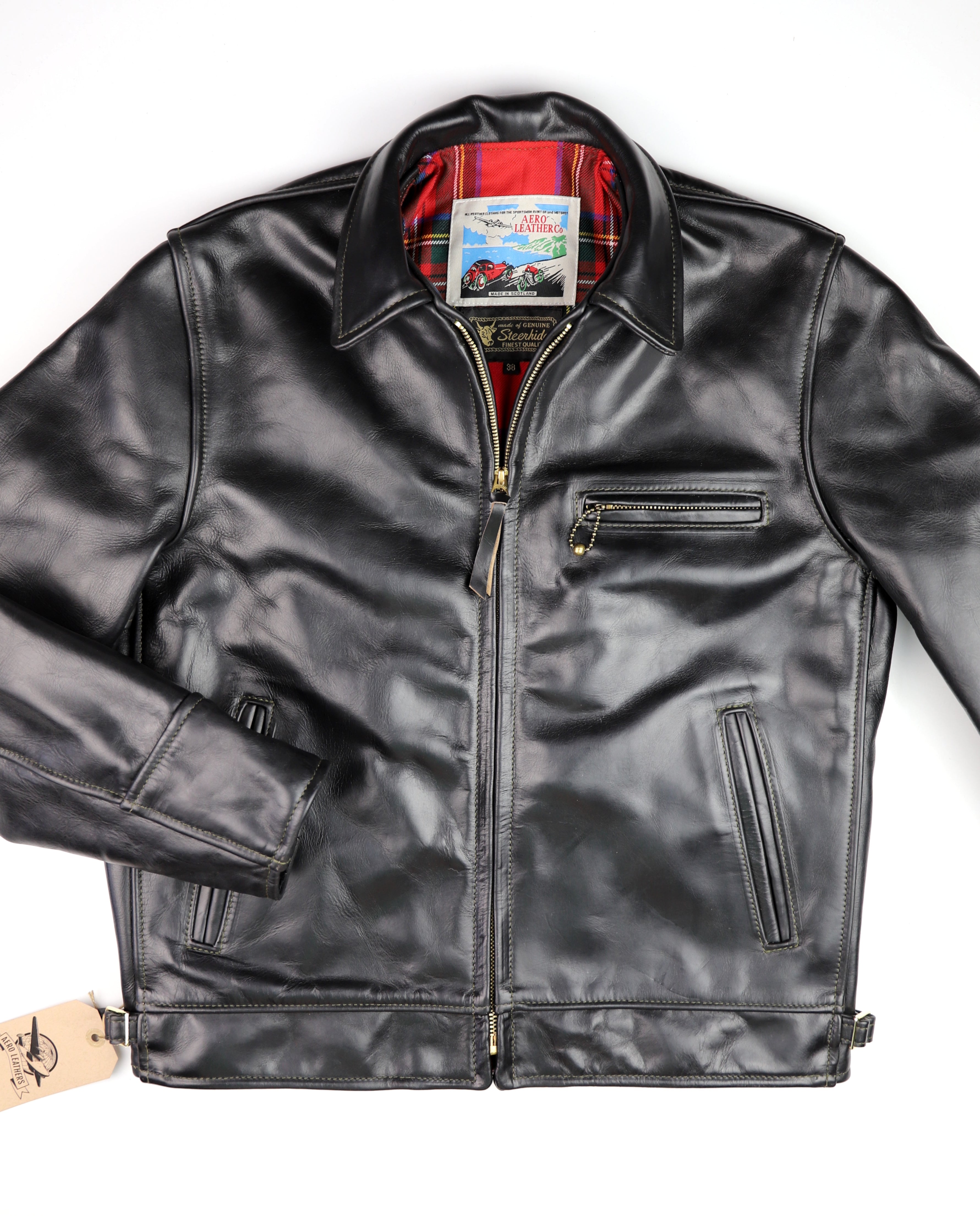 Aero Highwayman, sz 38 (fits like size 42), Black CXL Steerhide