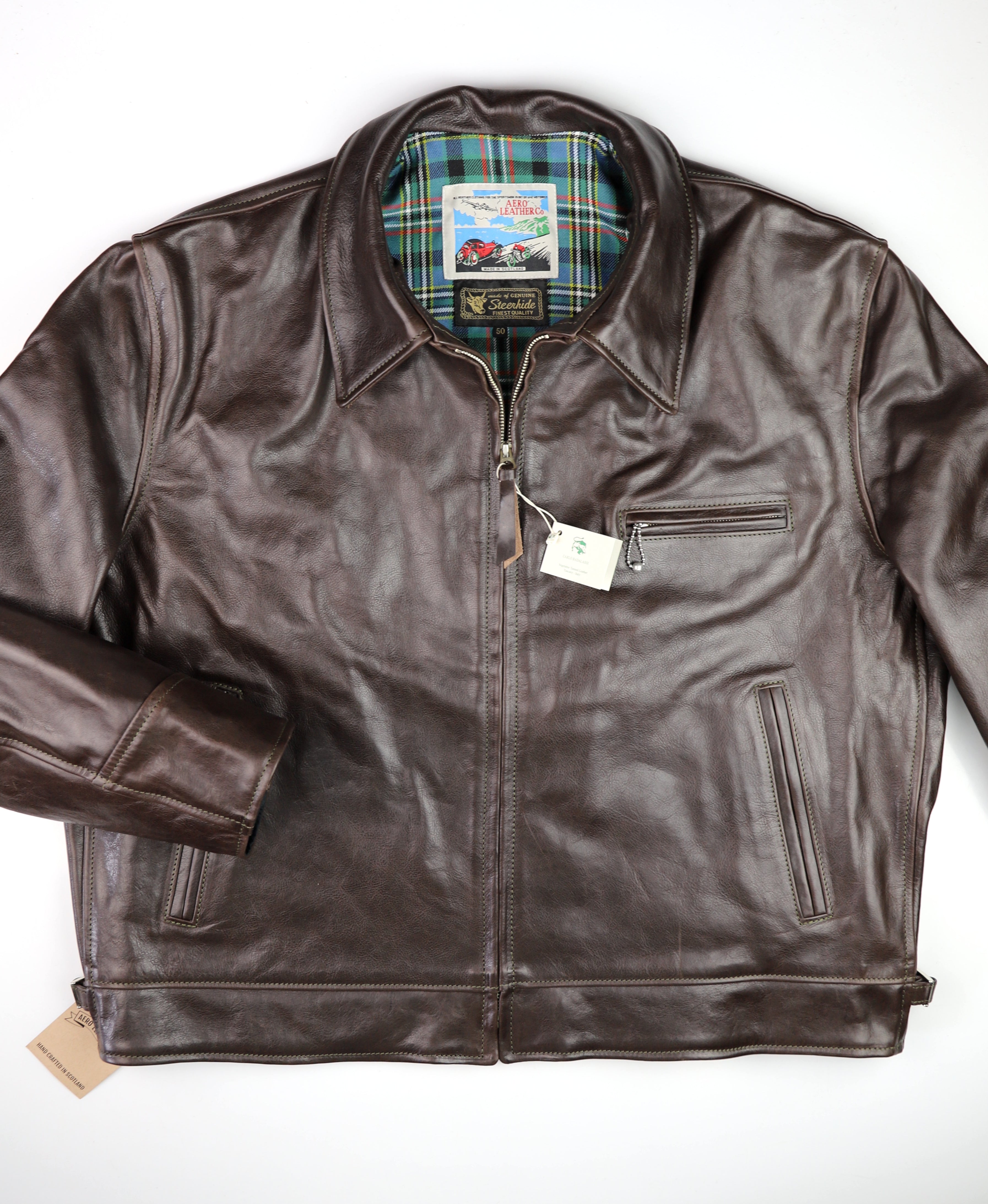 Aero Highwayman, size 50 (fits like size 54), Chestnut Badalassi Cowhide