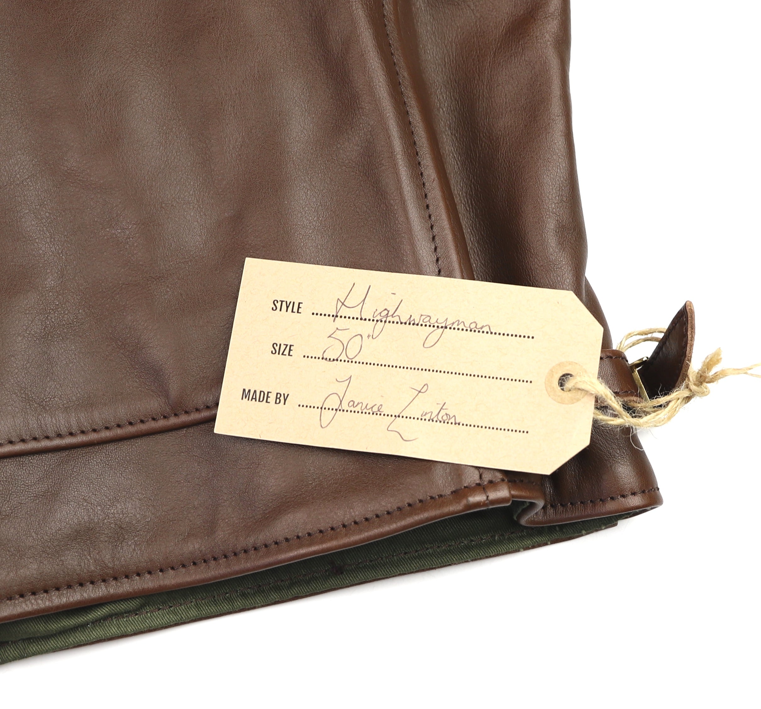 Aero Highwayman, sz 50, Seal Vicenza Horsehide, New with tag