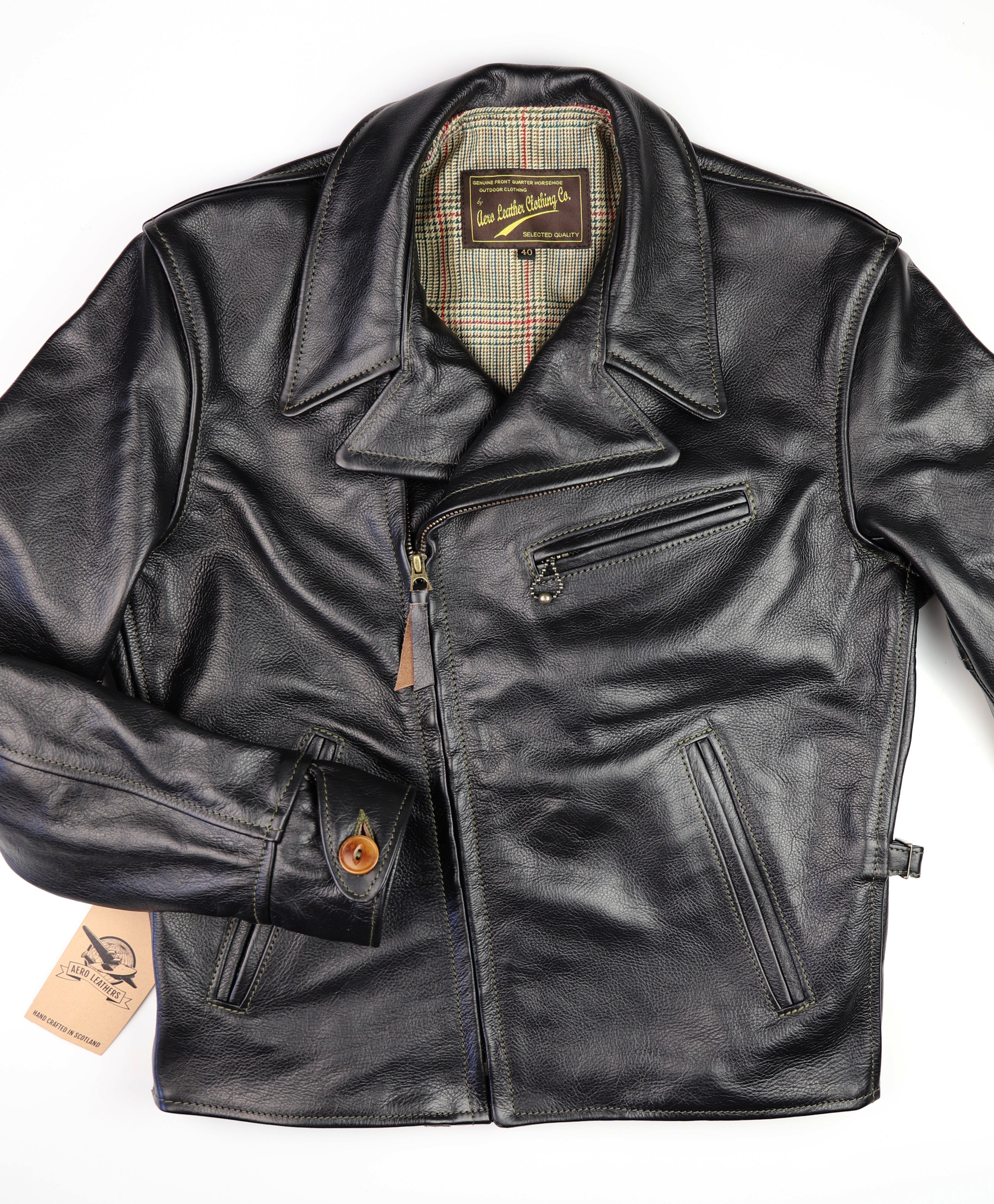Aero Hooch Hauler, size 40, Blackened Brown Vicenza Horsehide