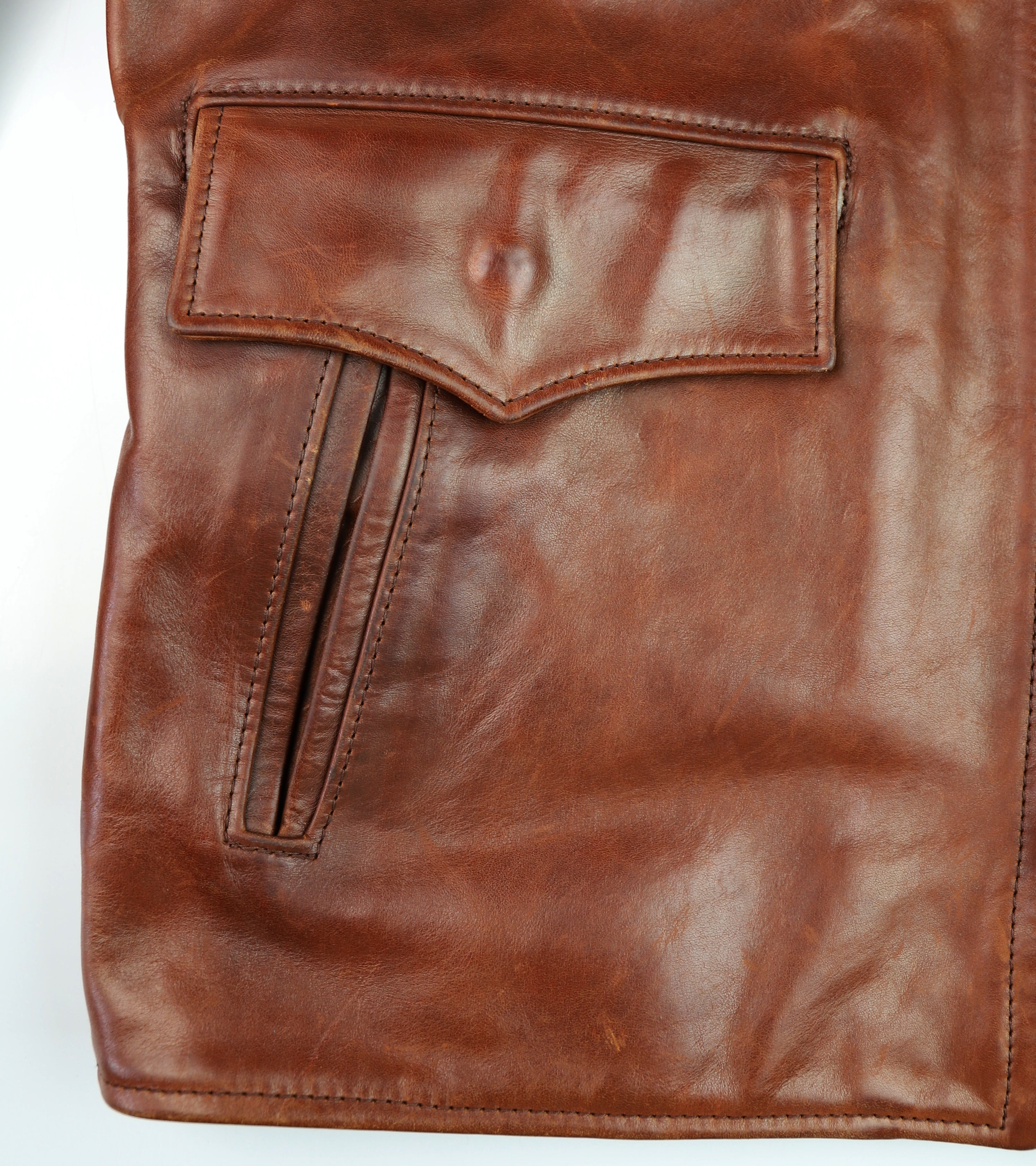 Aero Long Half Belt, size 46 (fits like 48), Russet Brown CXL FQHH, Gently Worn