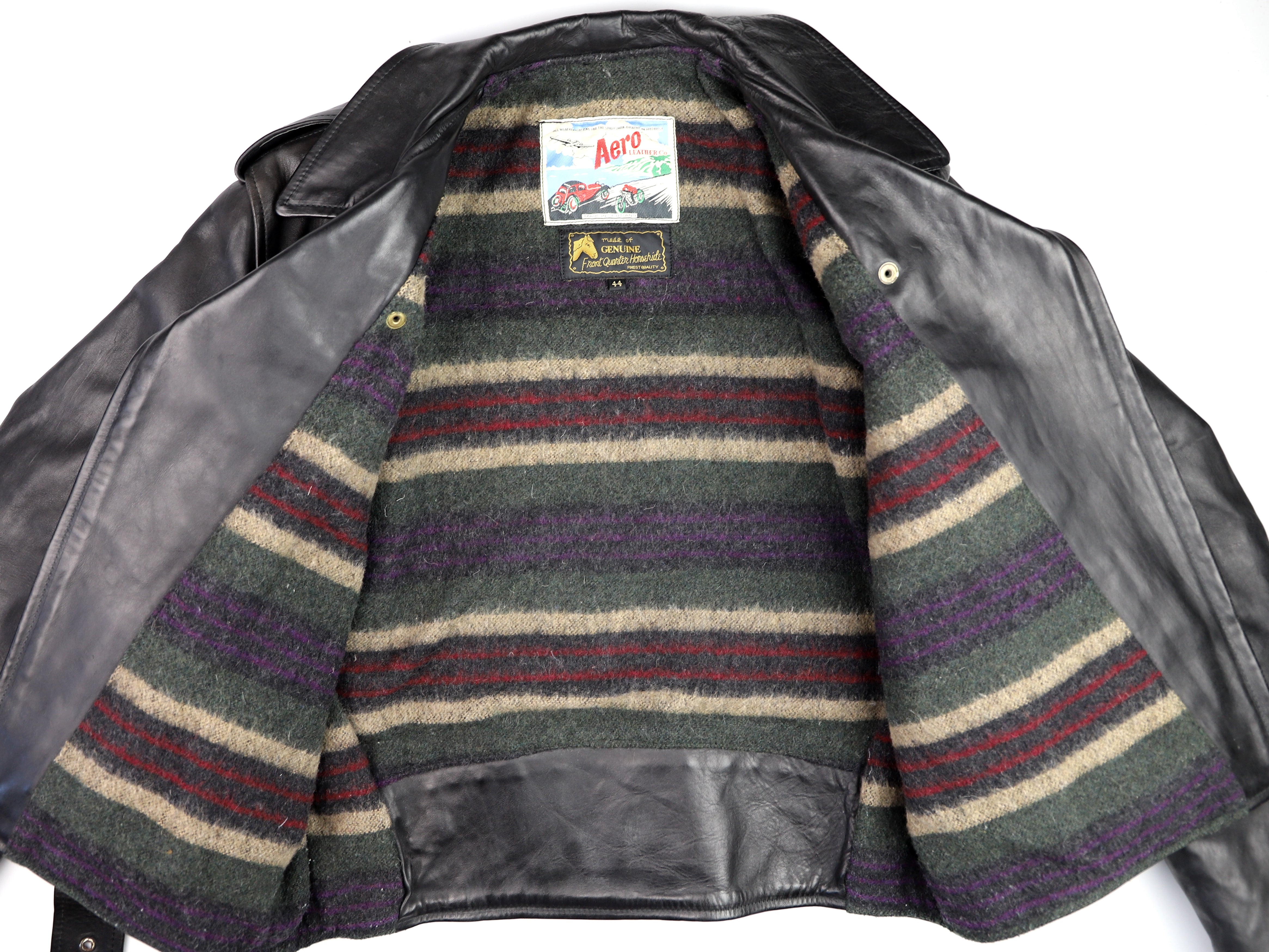 Aero Motorcycle Jacket, sz 44, Black CXL FQHH, Gently Worn