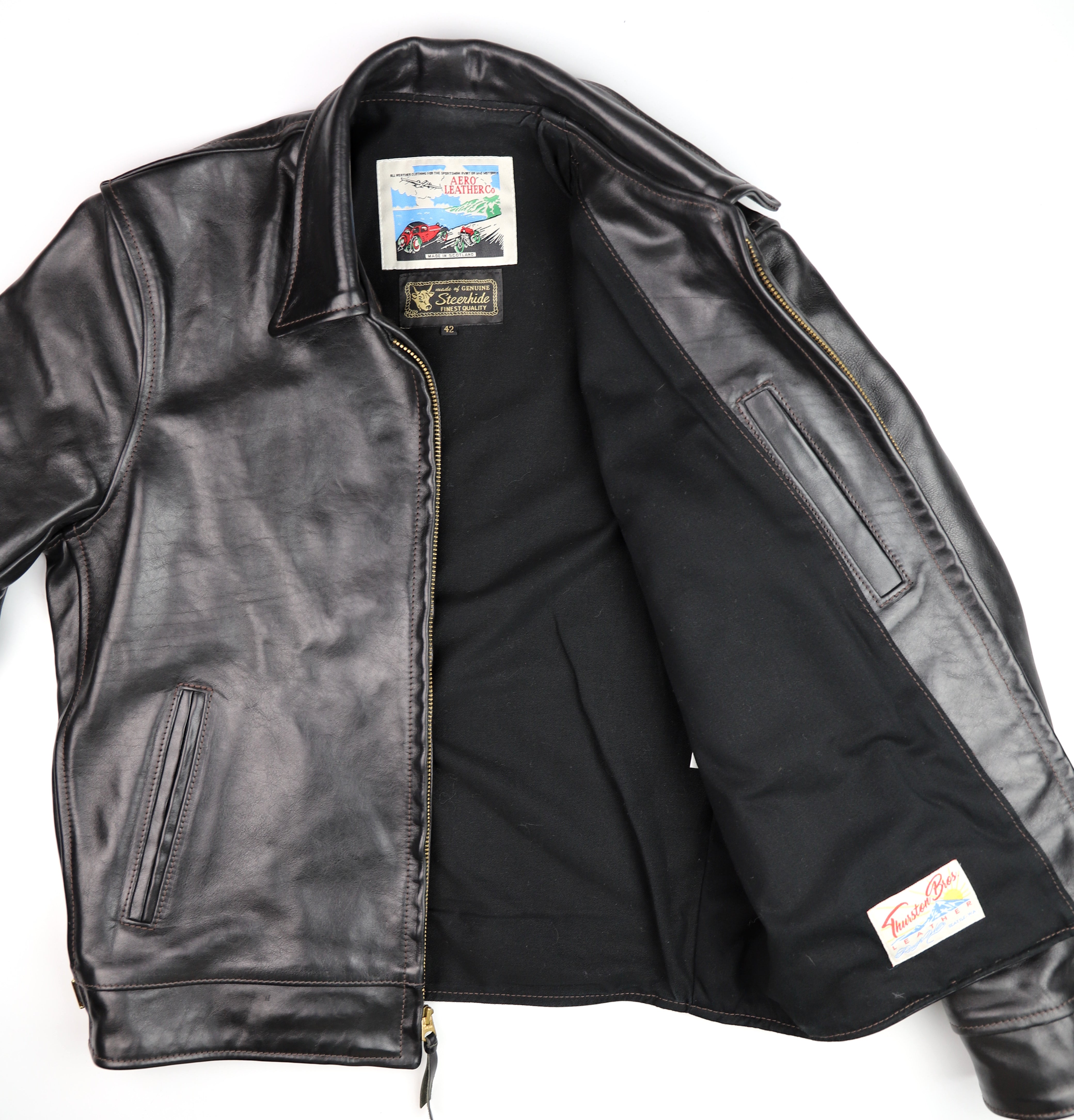 Aero Premier Highwayman, sz 42, Black Badalassi Cowhide, Gently Worn