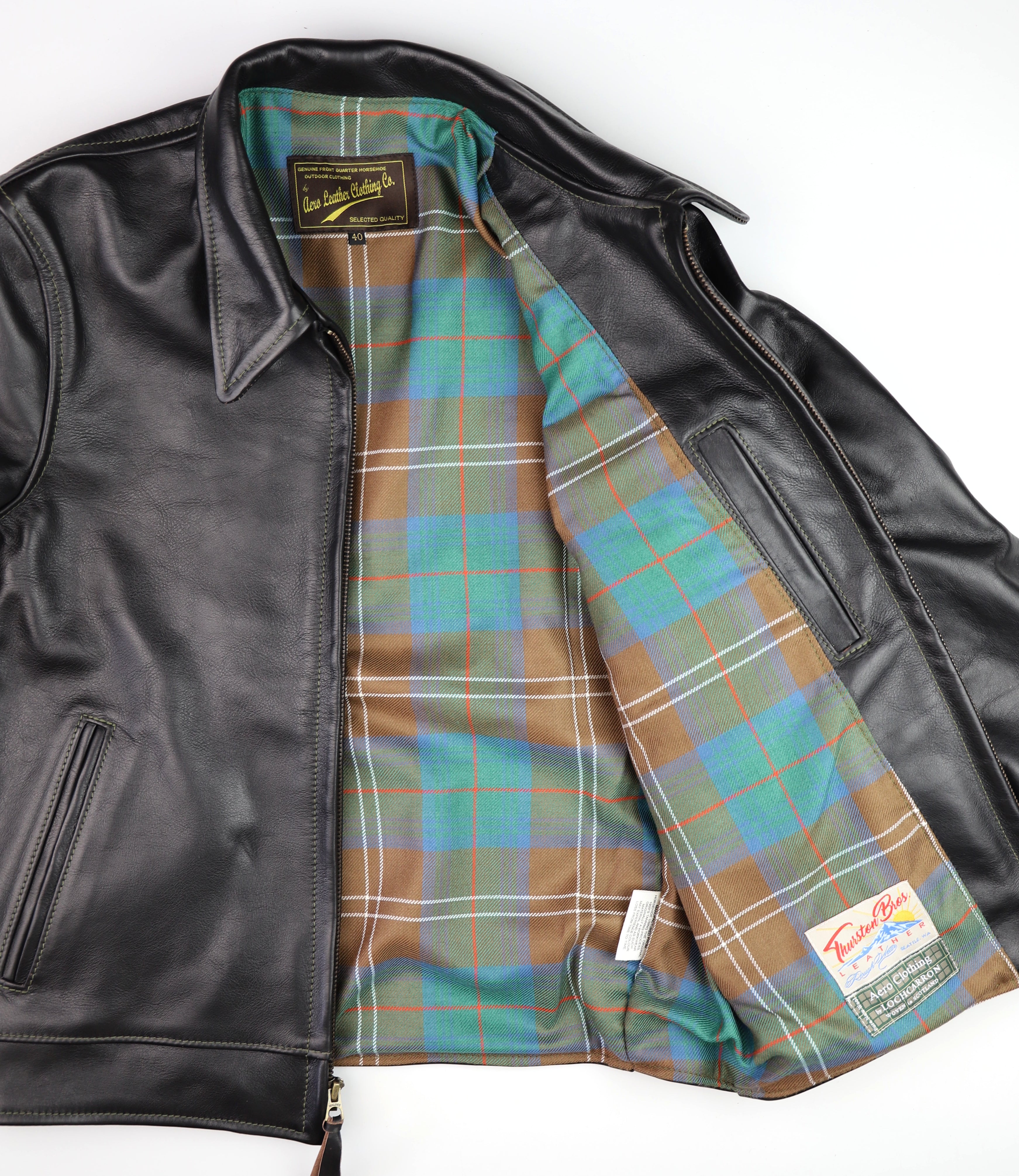 Aero Premier Highwayman, size 40, Blackened Brown Vicenza Horsehide