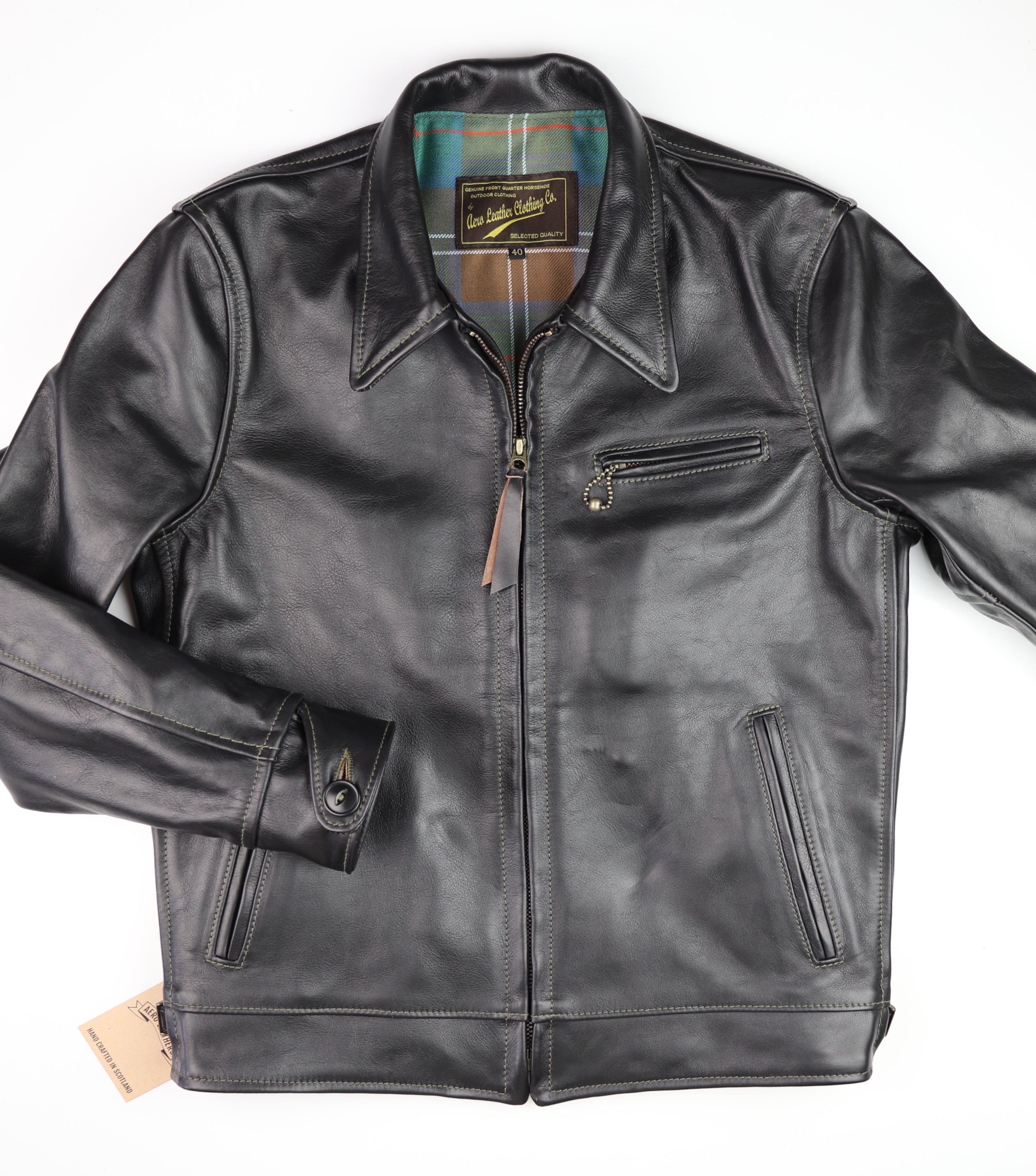 Aero Premier Highwayman, size 40, Blackened Brown Vicenza Horsehide