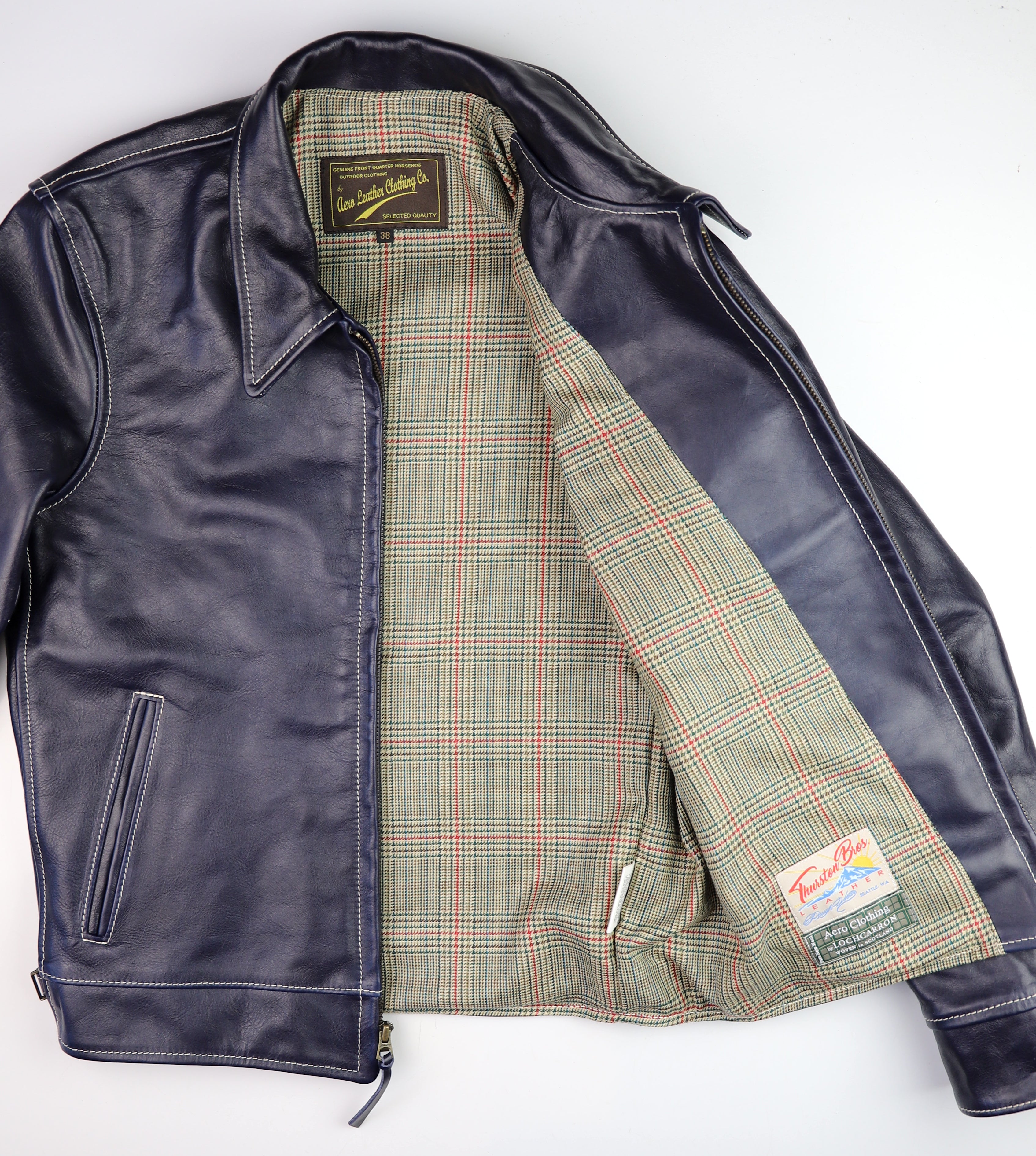 Aero Premier Highwayman, size 38, Navy Blue Vicenza Horsehide
