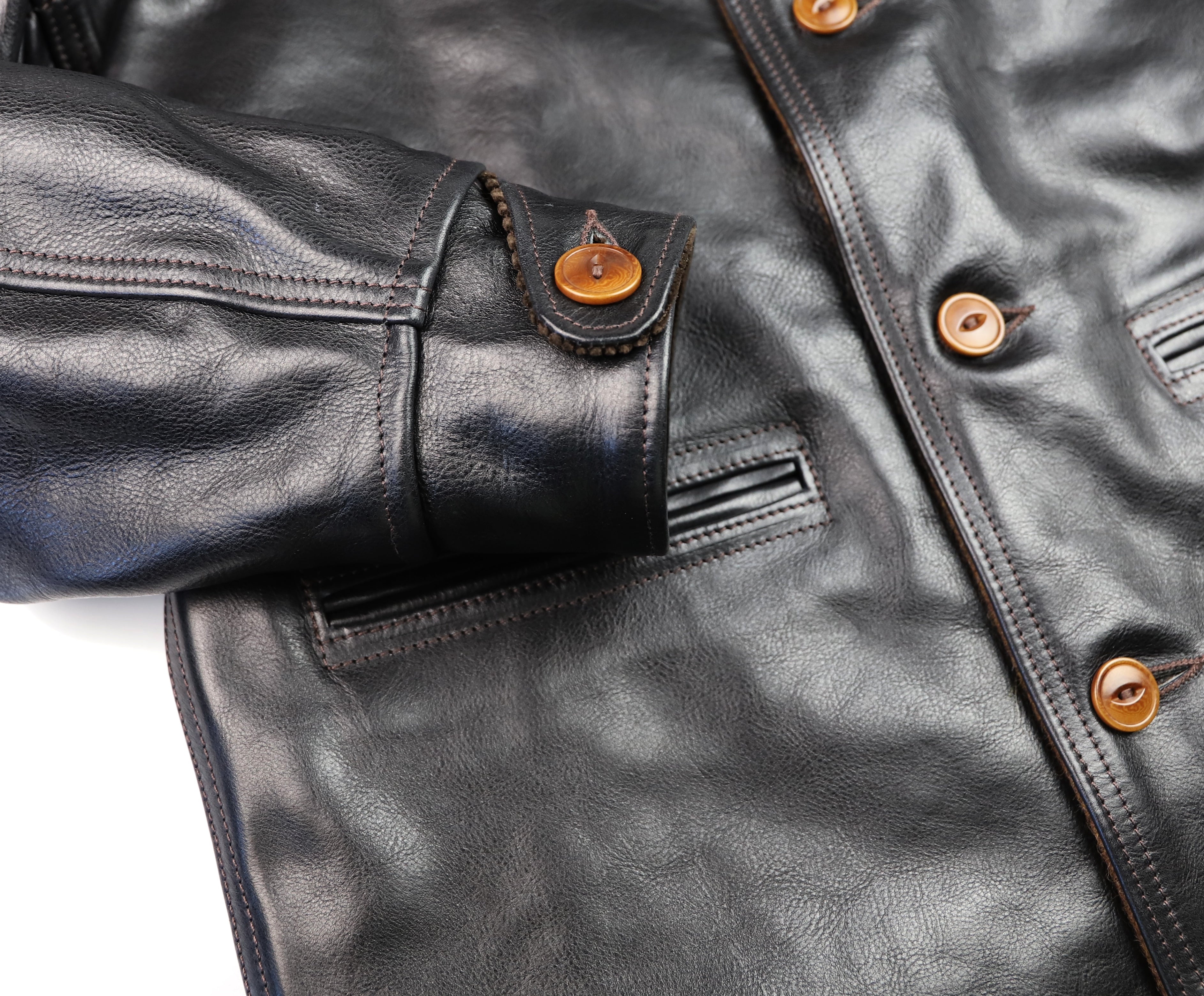 Aero Premier Work Coat, size 42, Black Badalassi Cowhide