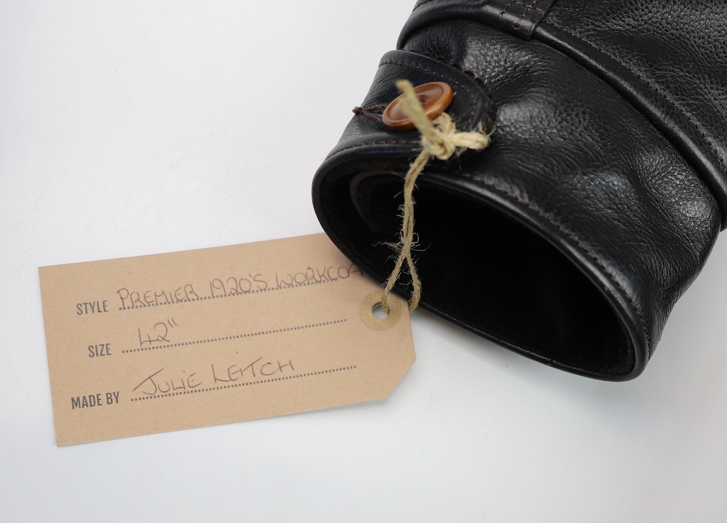 Aero Premier Work Coat, size 42, Black Badalassi Cowhide