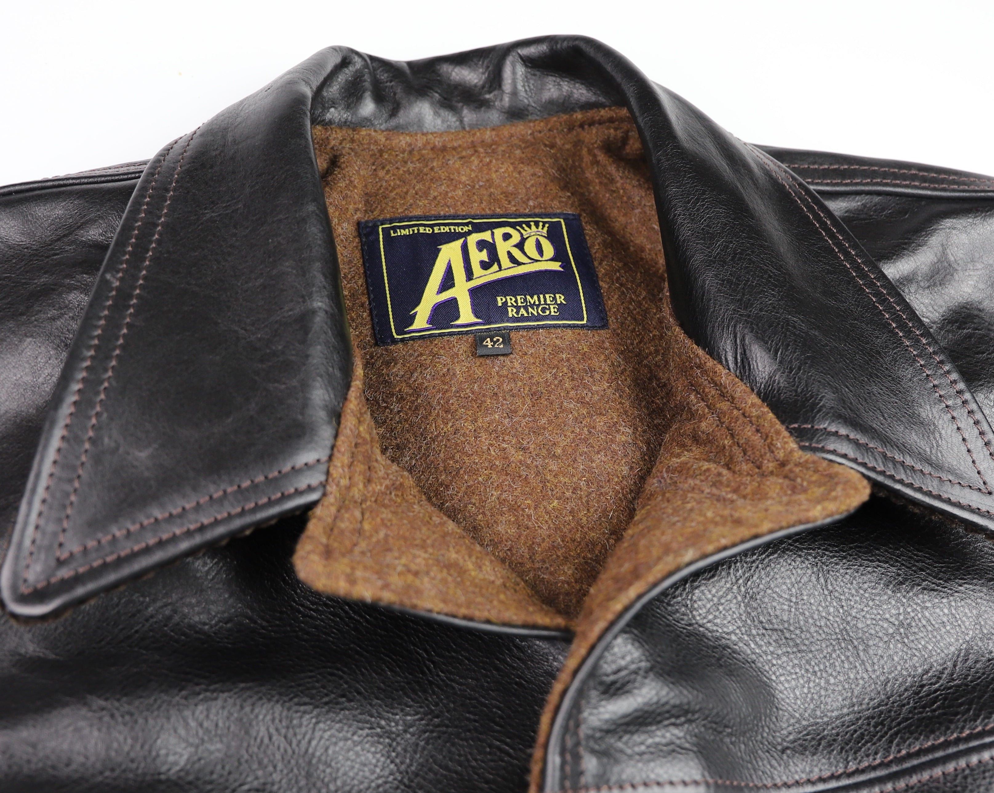Aero Premier Work Coat, size 42, Black Badalassi Cowhide