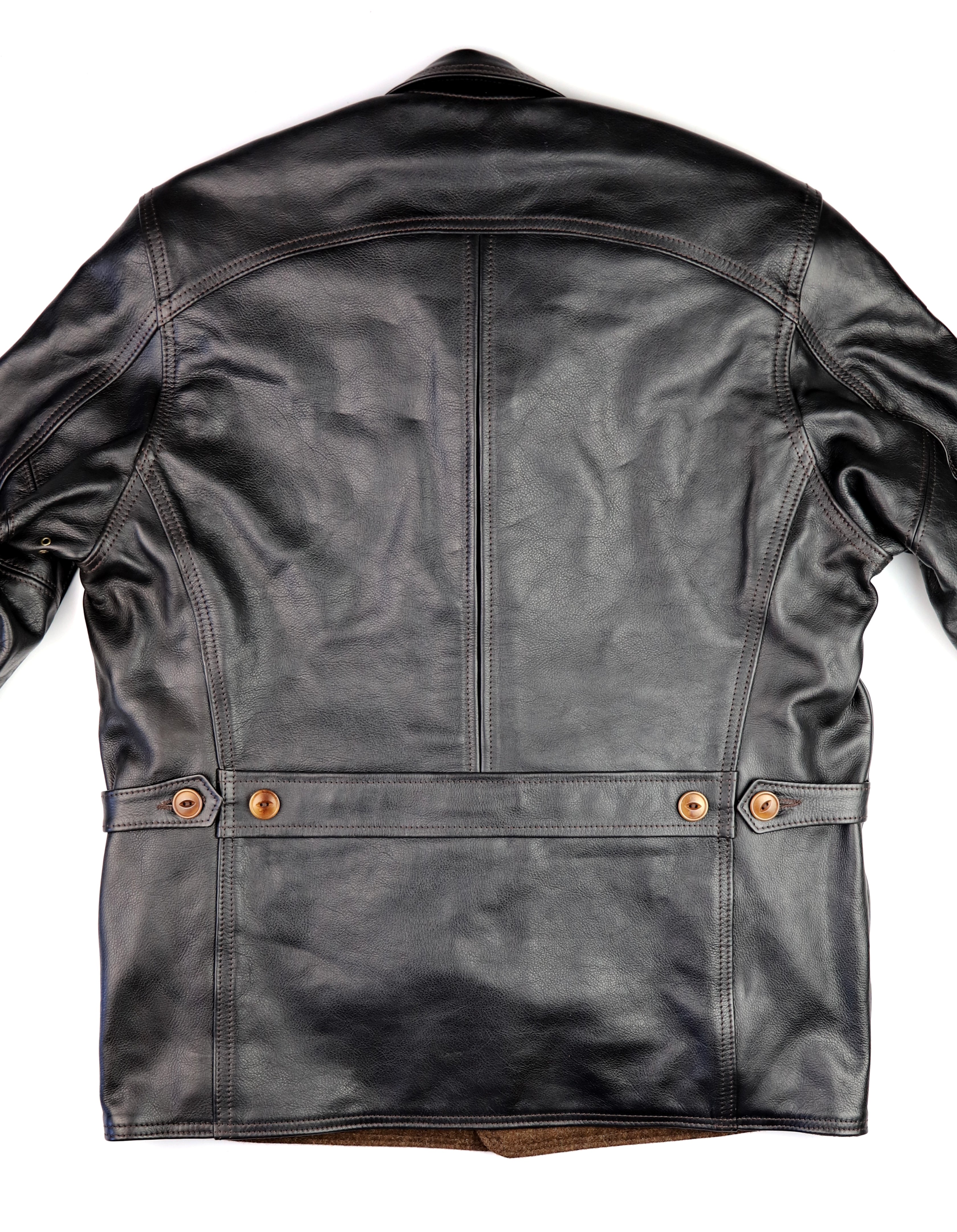 Aero Premier Work Coat, size 44, Blackened Brown Vicenza Horsehide
