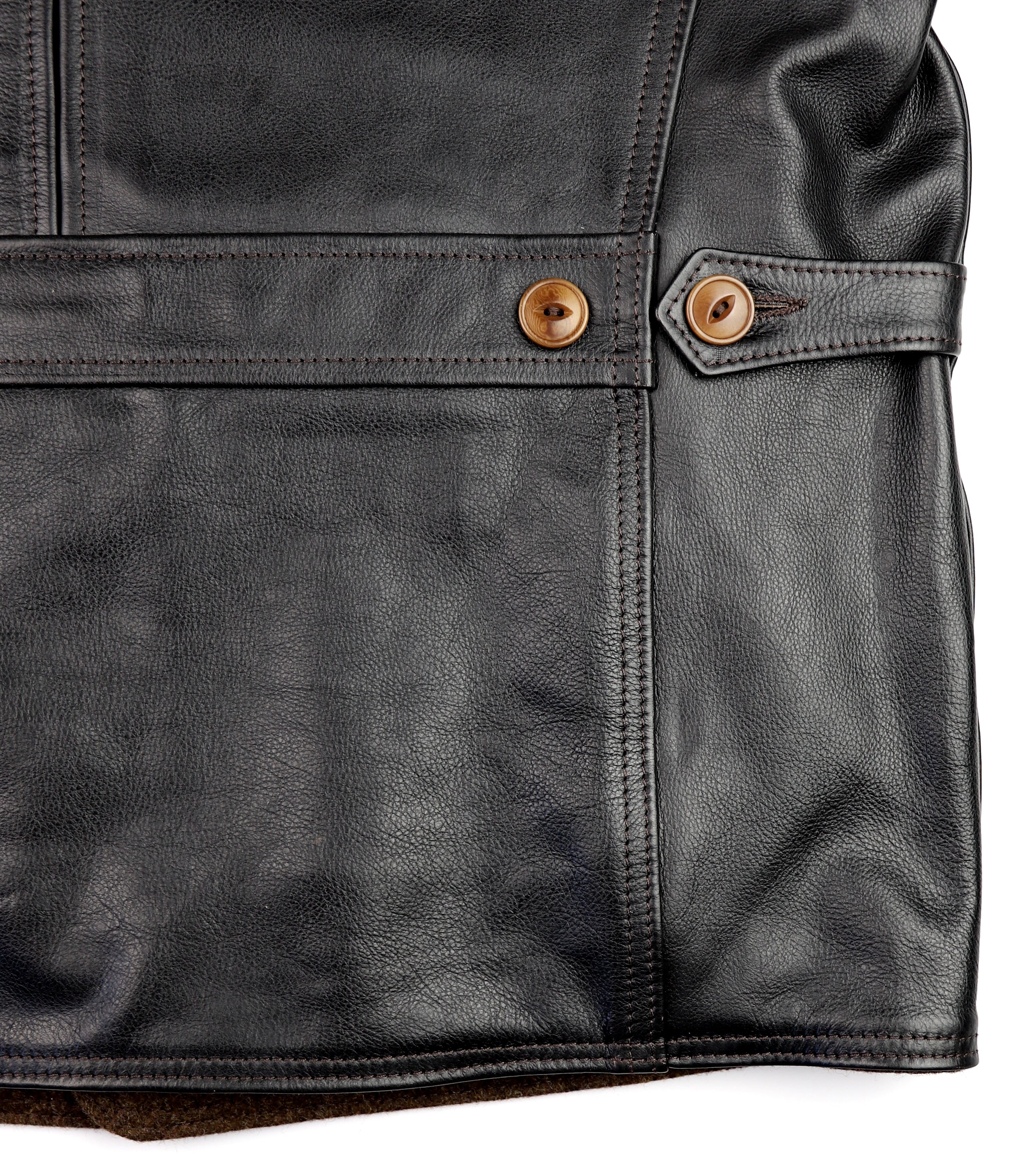 Aero Premier Work Coat, size 44, Blackened Brown Vicenza Horsehide
