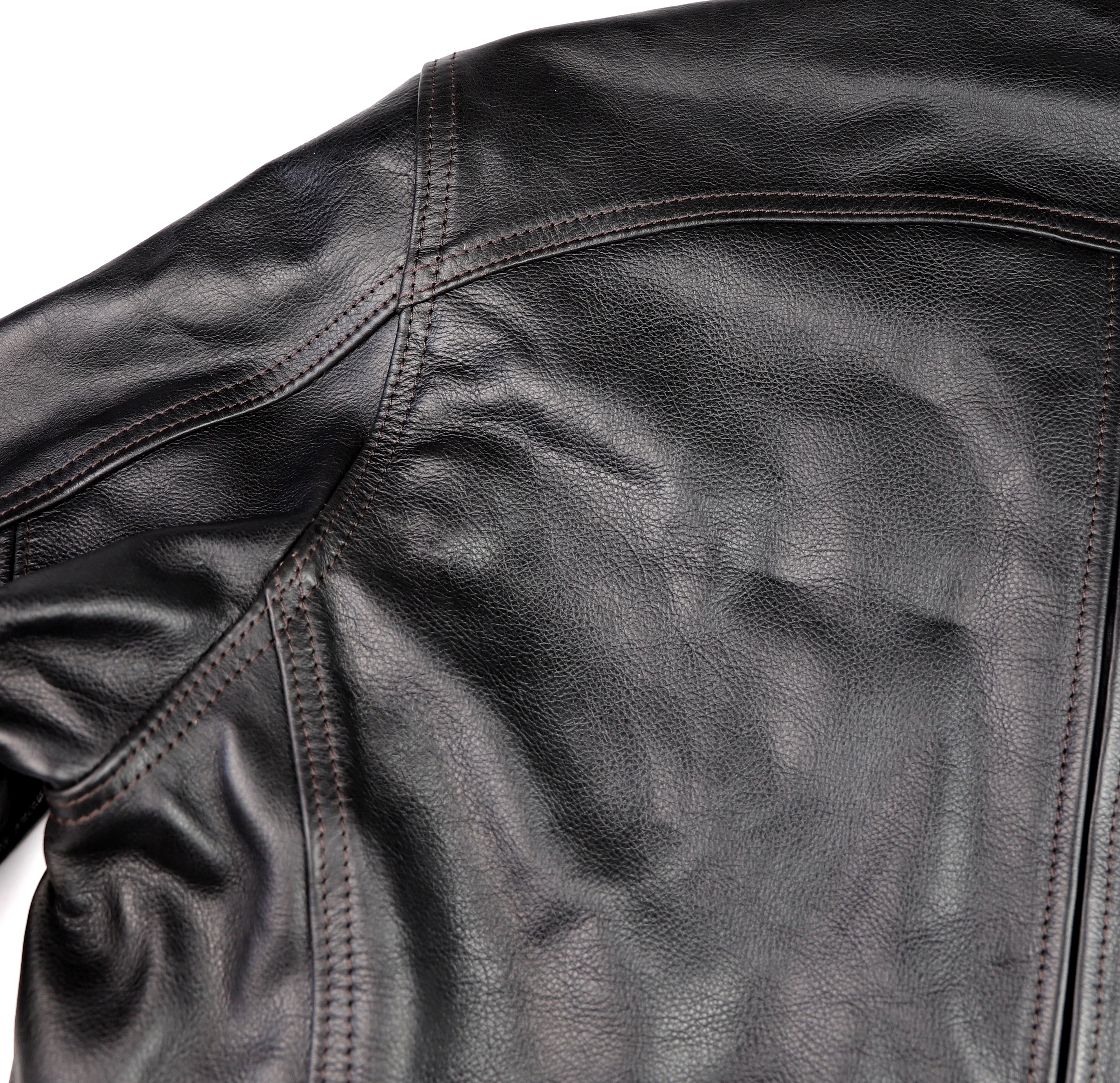 Aero Premier Work Coat, size 44, Blackened Brown Vicenza Horsehide