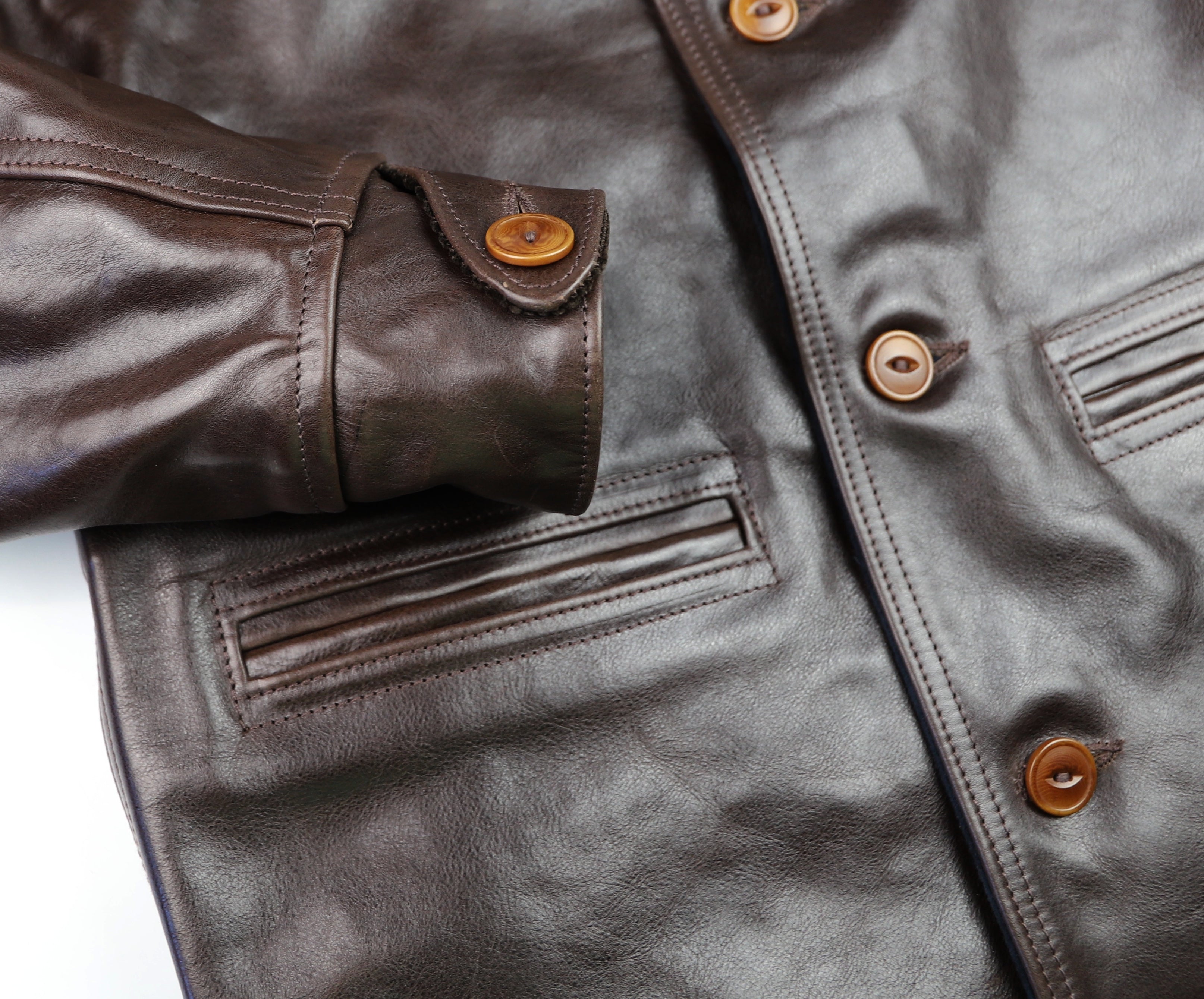 Aero Premier Work Coat, size 40, Chestnut Badalassi Cowhide