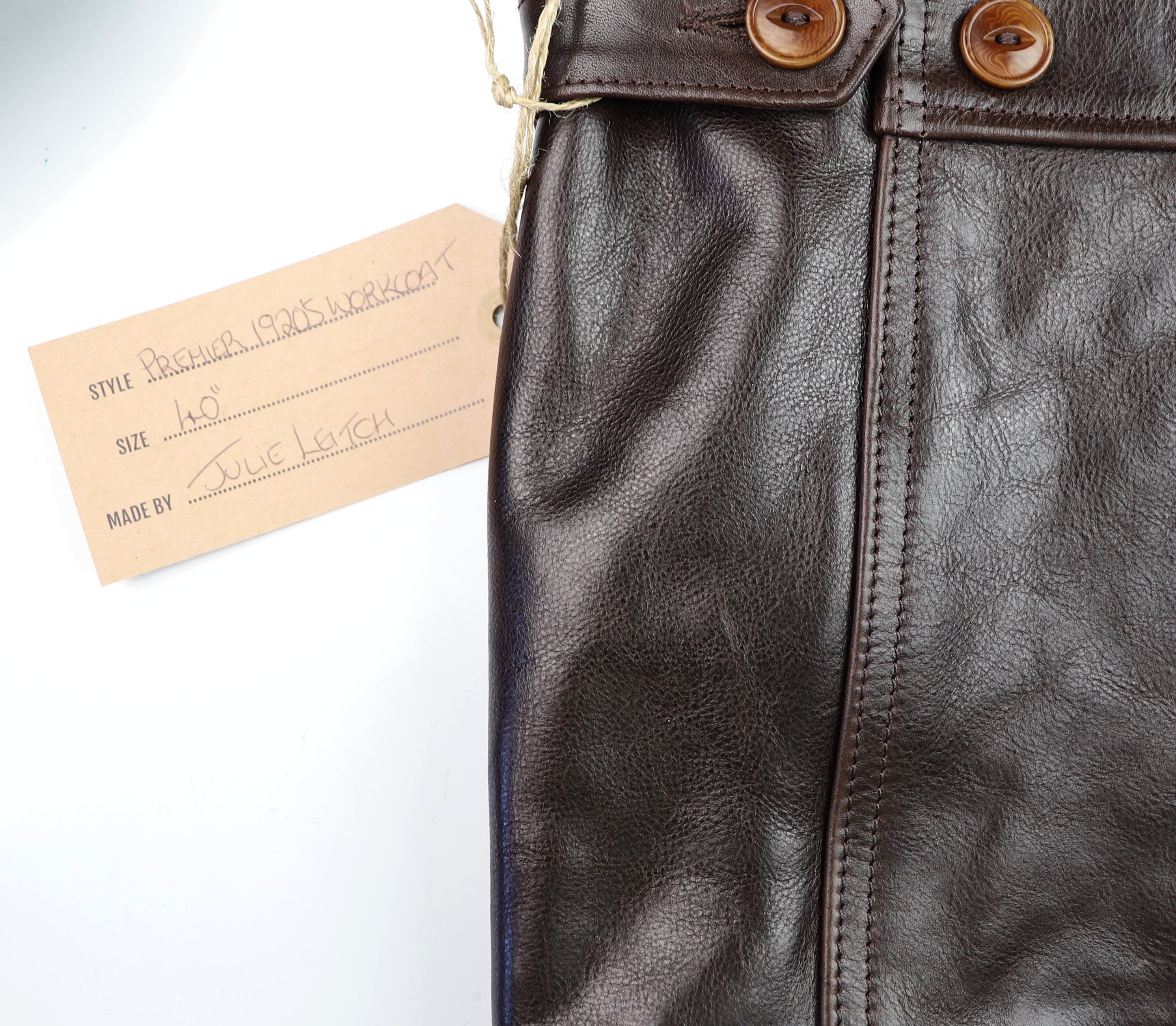 Aero Premier Work Coat, size 40, Chestnut Badalassi Cowhide