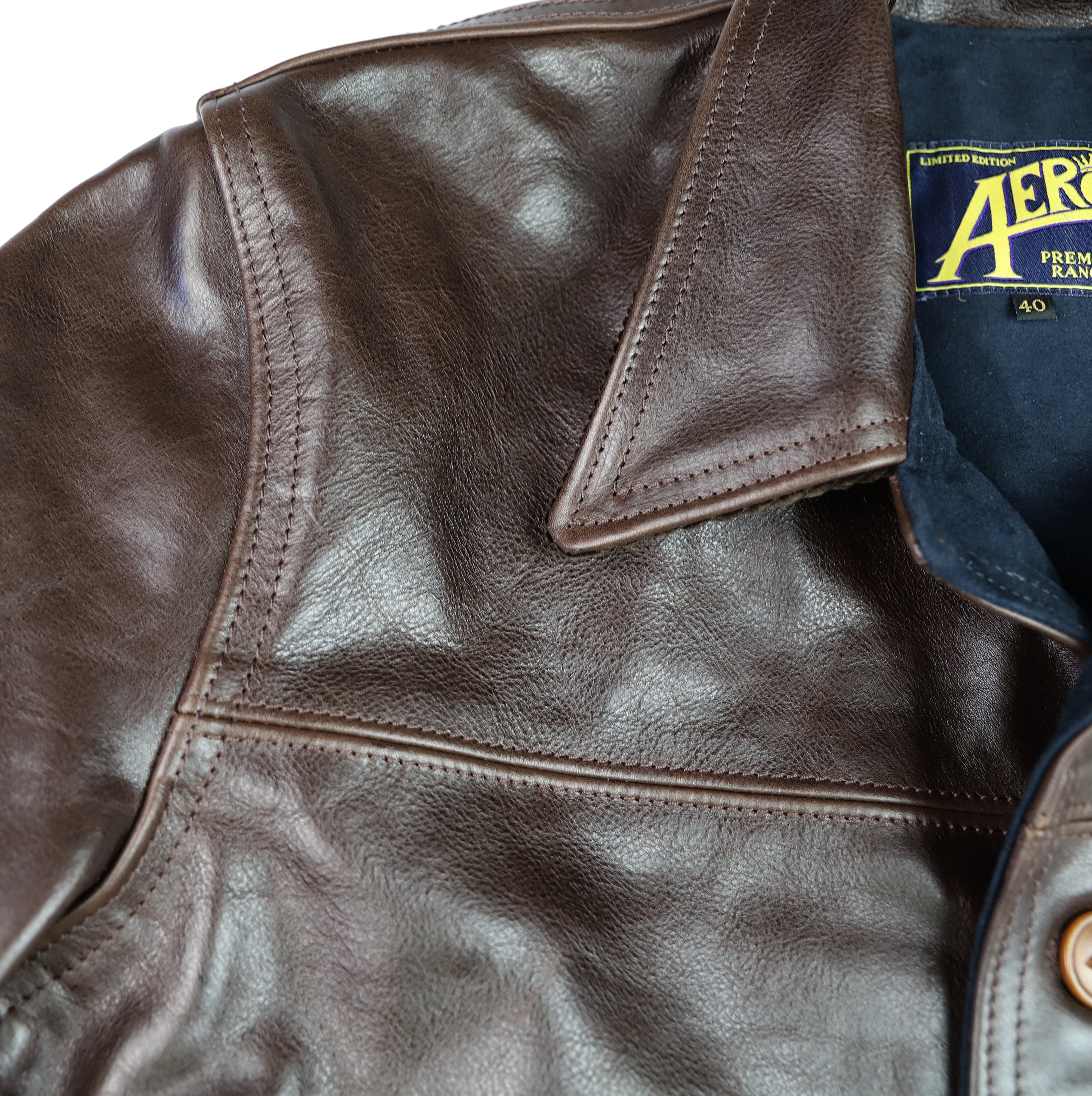 Aero Premier Work Coat, size 40, Chestnut Badalassi Cowhide