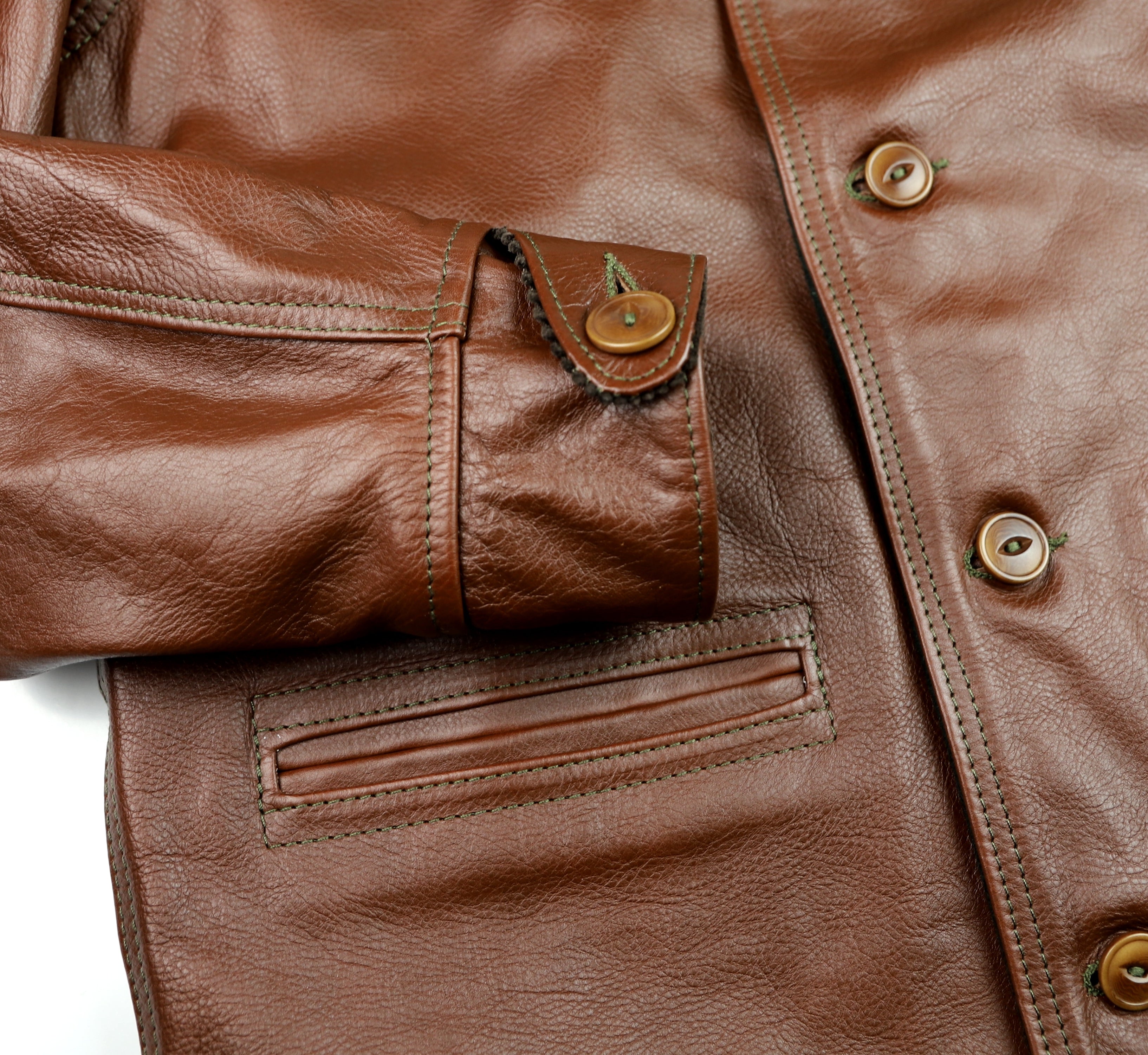 Aero Premier Work Coat, size 42, Russet Vicenza Horsehide