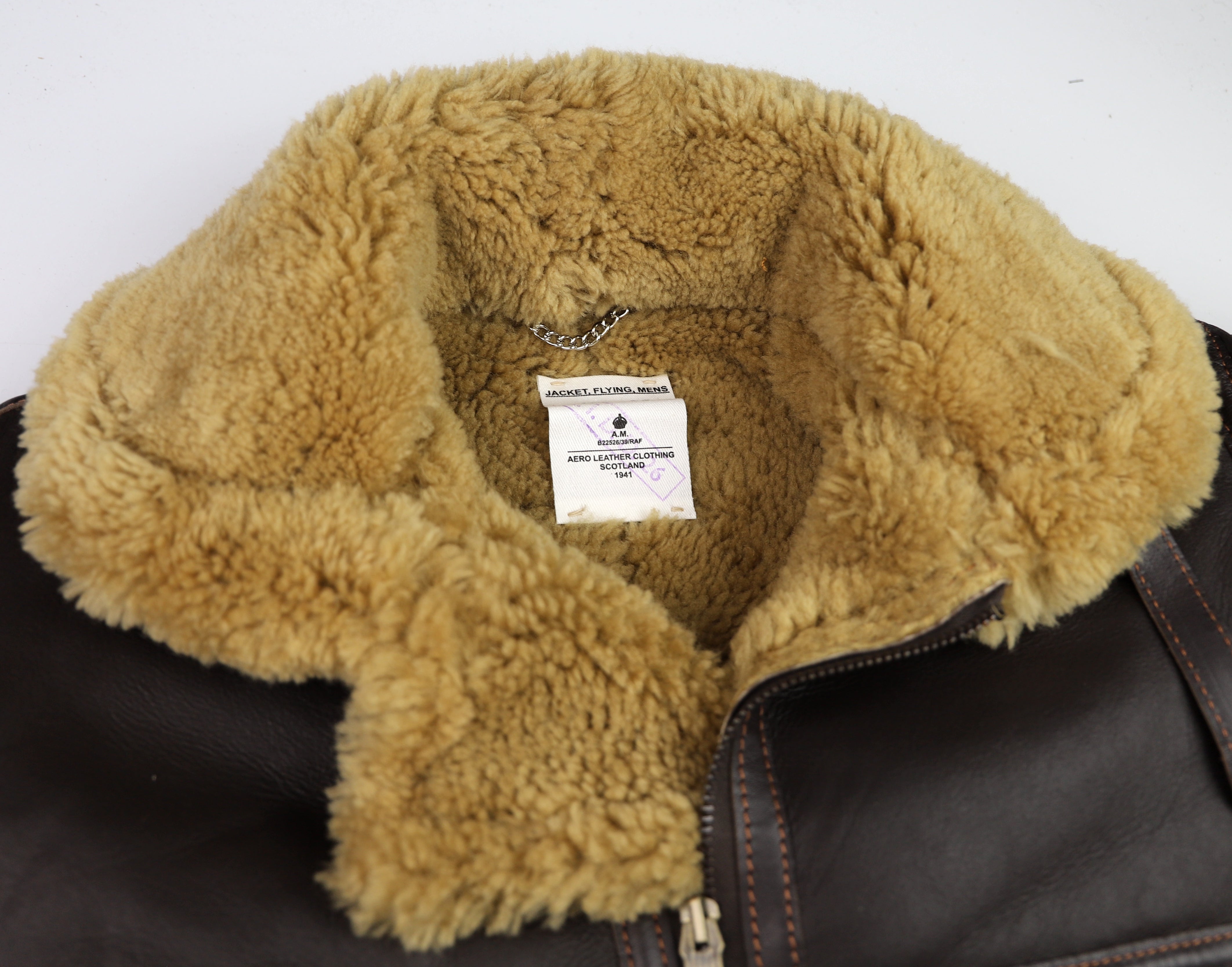 Aero RAF Battle of Britain Model Shearling Jacket, size 40, Seal Brown