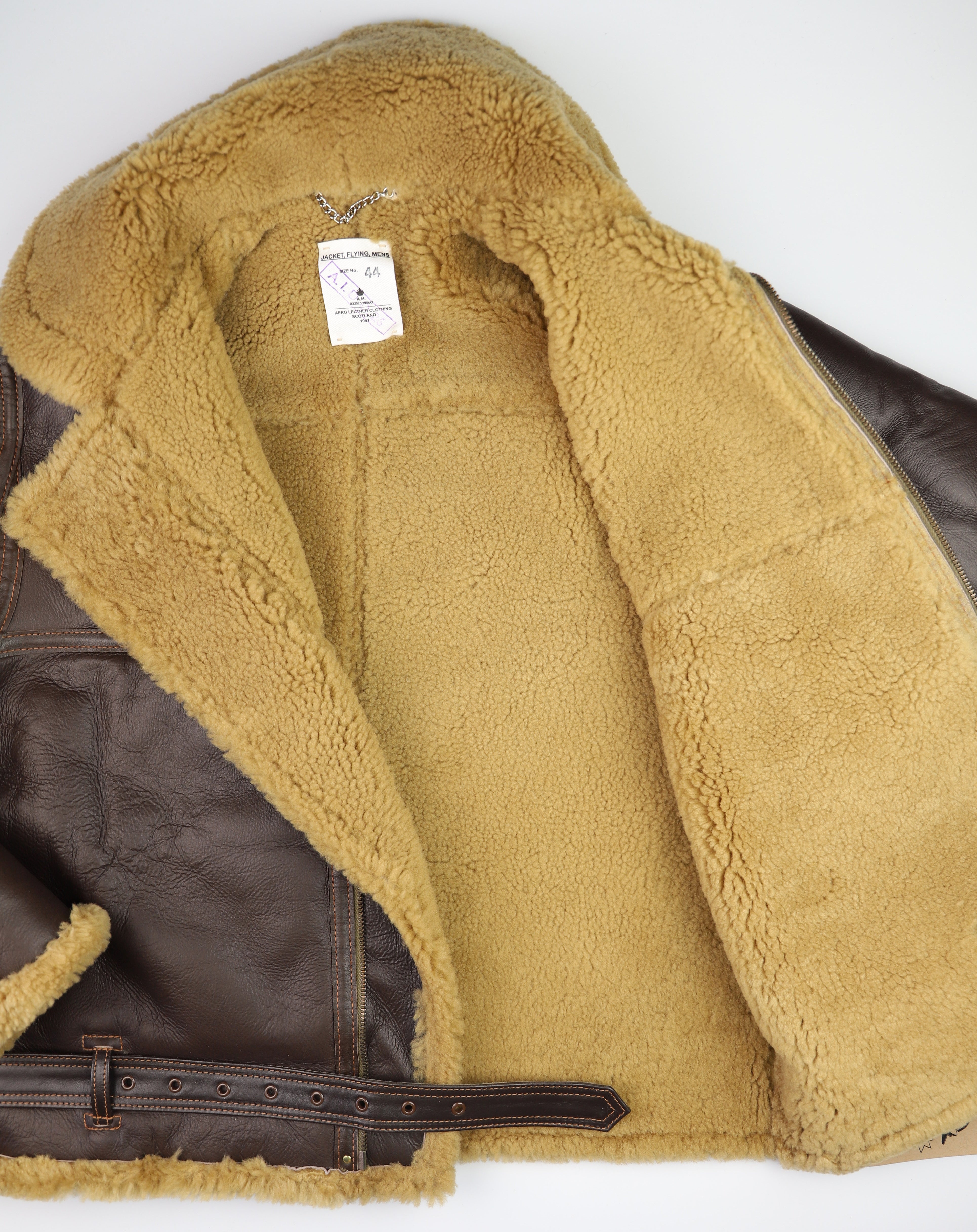 Aero RAF Battle of Britain Model Shearling Jacket, size 44, Seal Brown