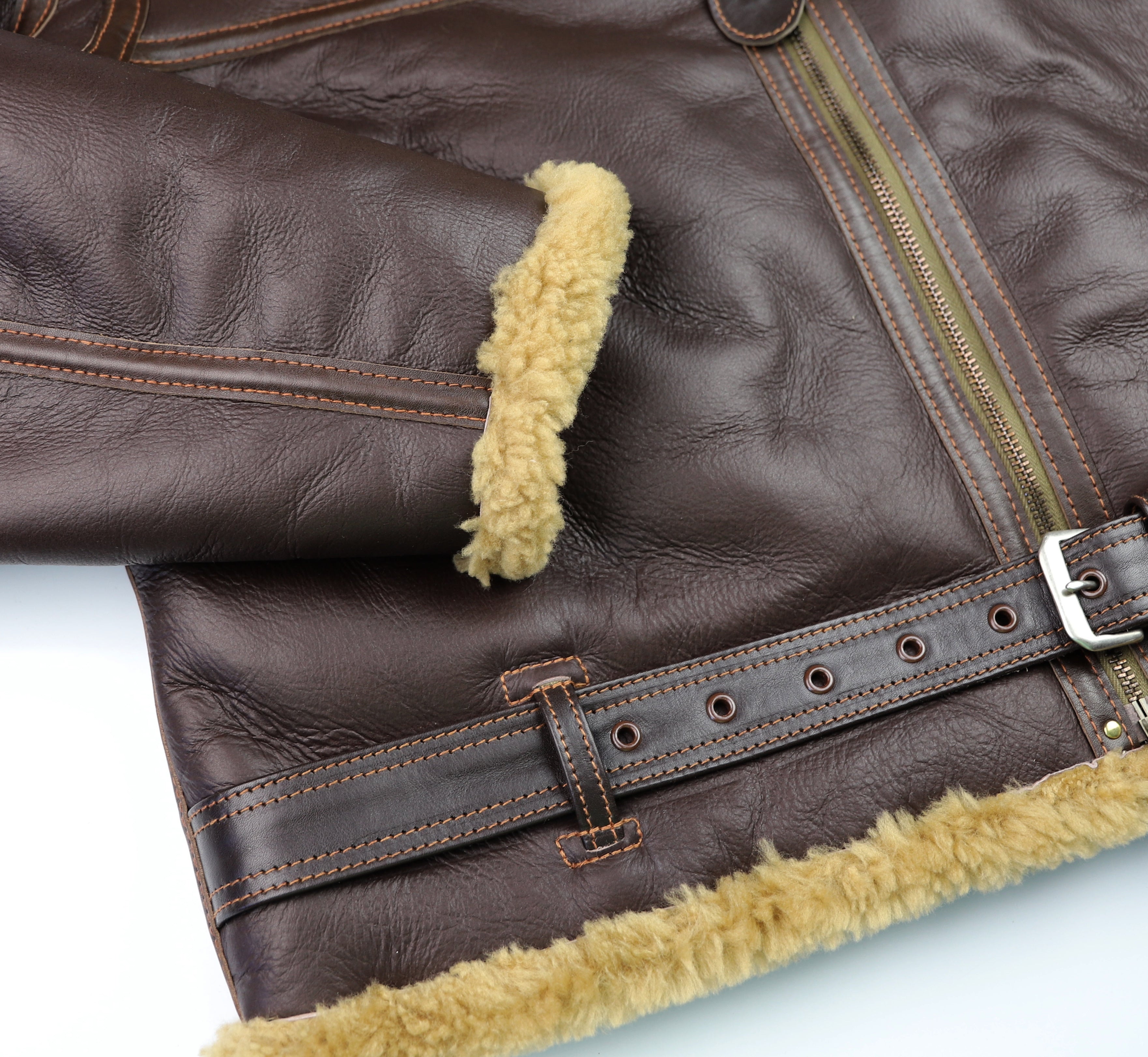 Aero RAF Battle of Britain Model Shearling Jacket, size 44, Seal Brown