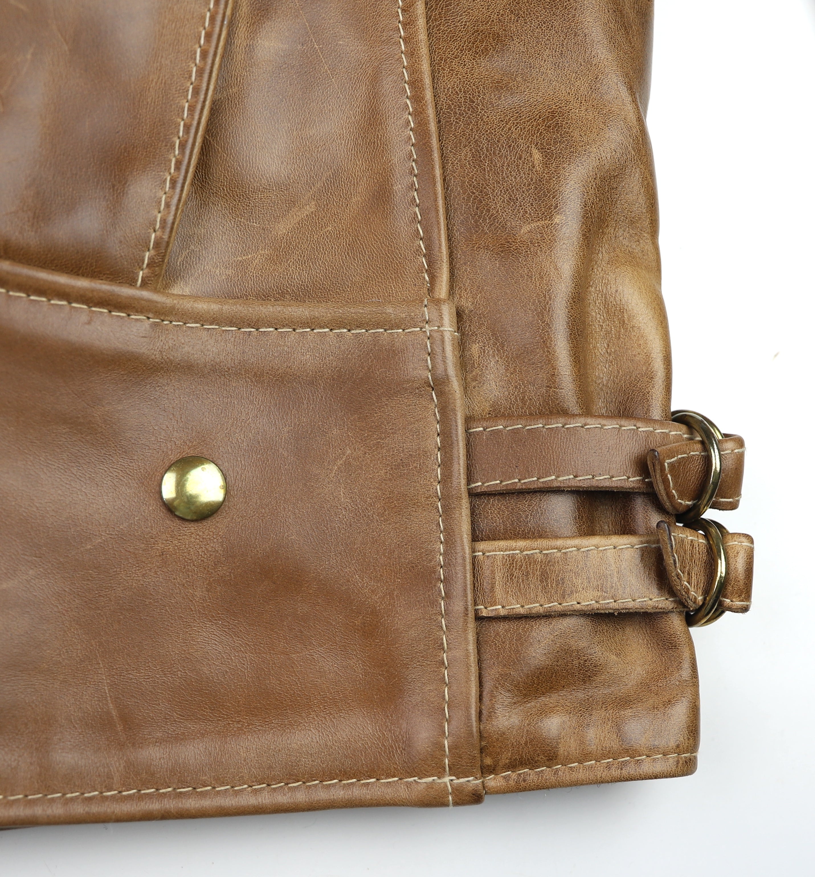 Aero Three-Pocket Ridley, Gently Worn, size 44, Natural CXL FQHH, Snap-off Mouton Collar