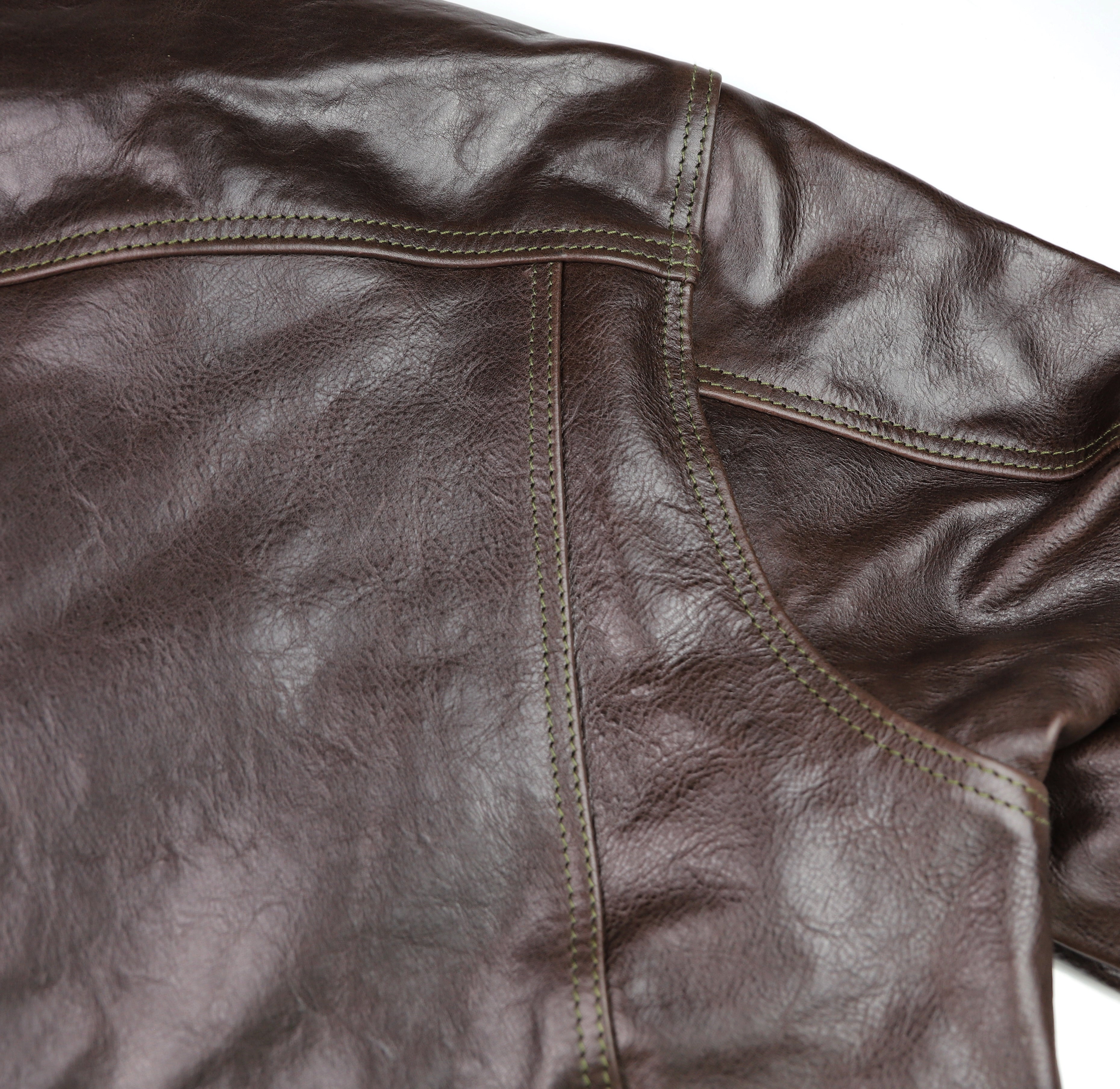 Aero 557XX Type 3 Jean Jacket, size 40, Chestnut Badalassi Cowhide
